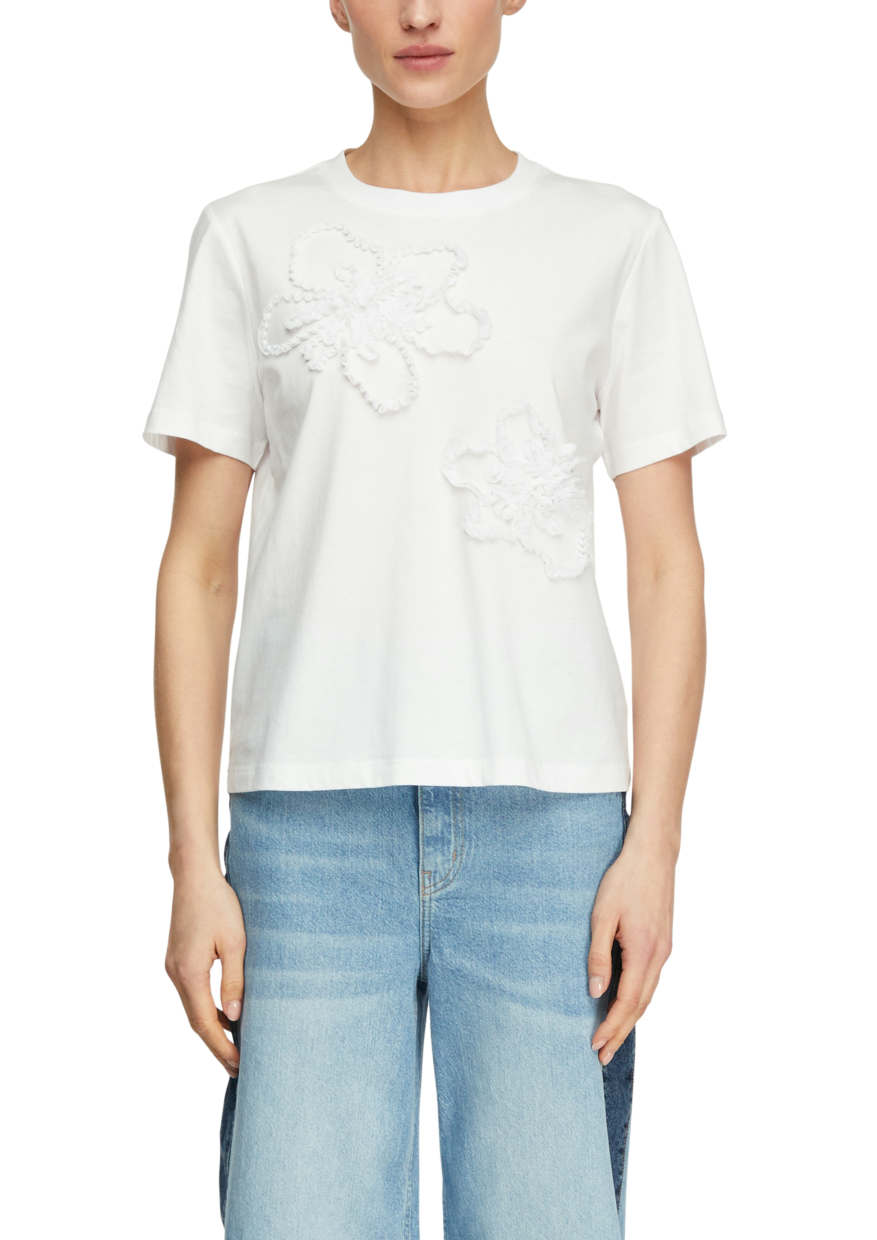 Comma, Basic-T-Shirt, Baumwolle, FüR Damen, Weiß, 44