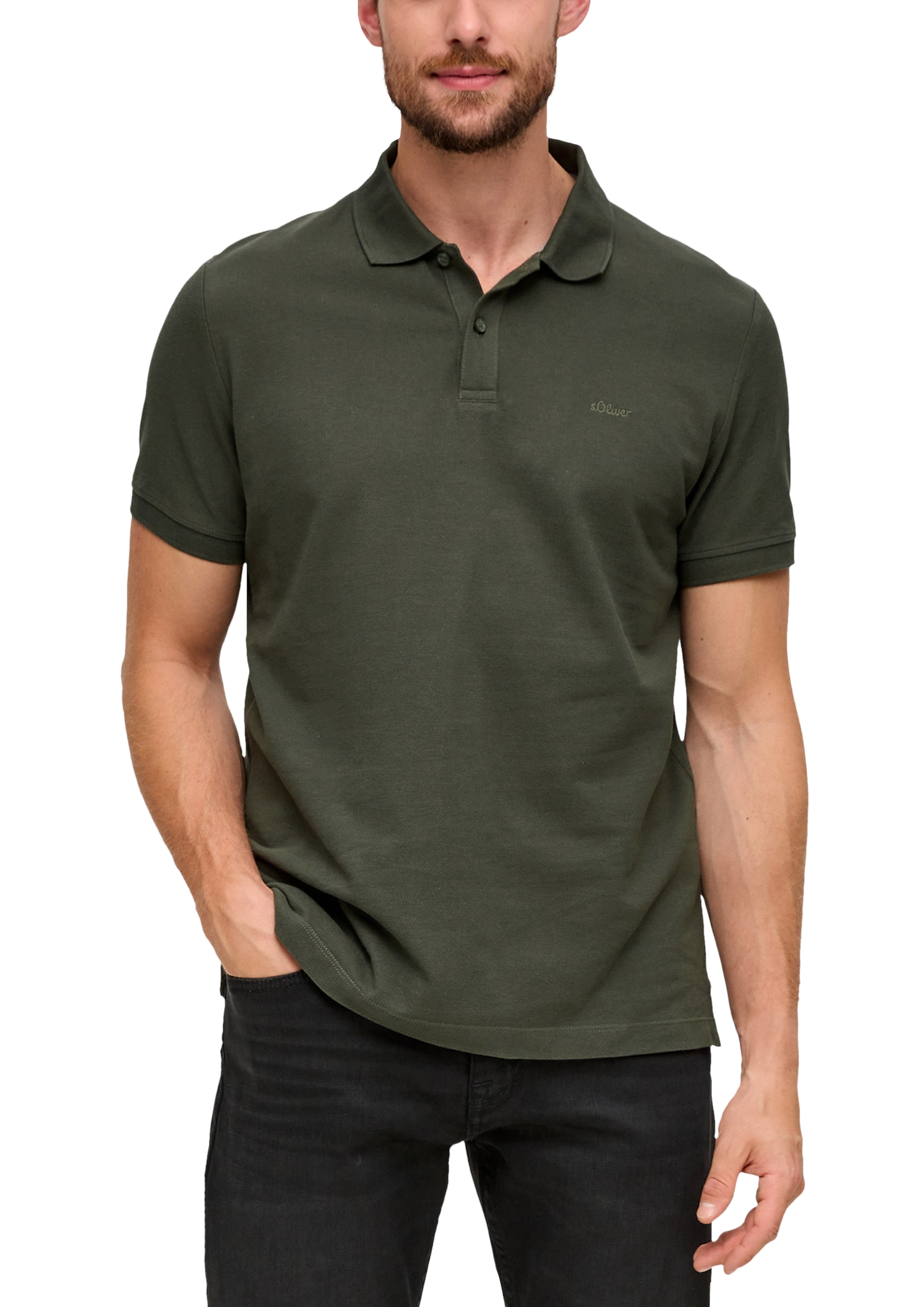 S.Oliver Poloshirt, Knopfleiste, FüR Herren, GrüN, L