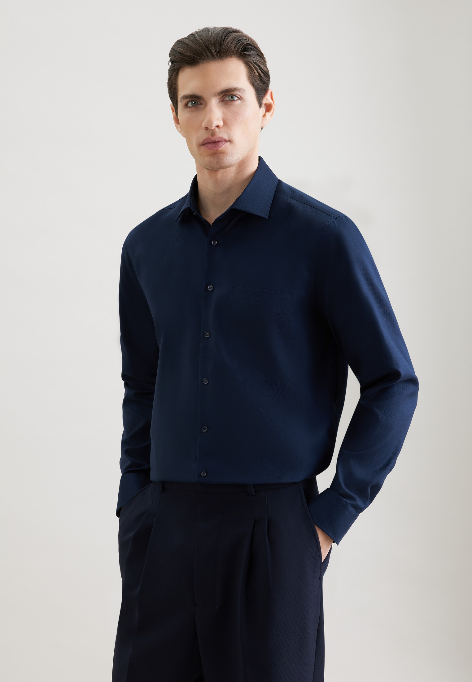 Seidensticker Business Hemd Schwarze Rose, Blau, 39