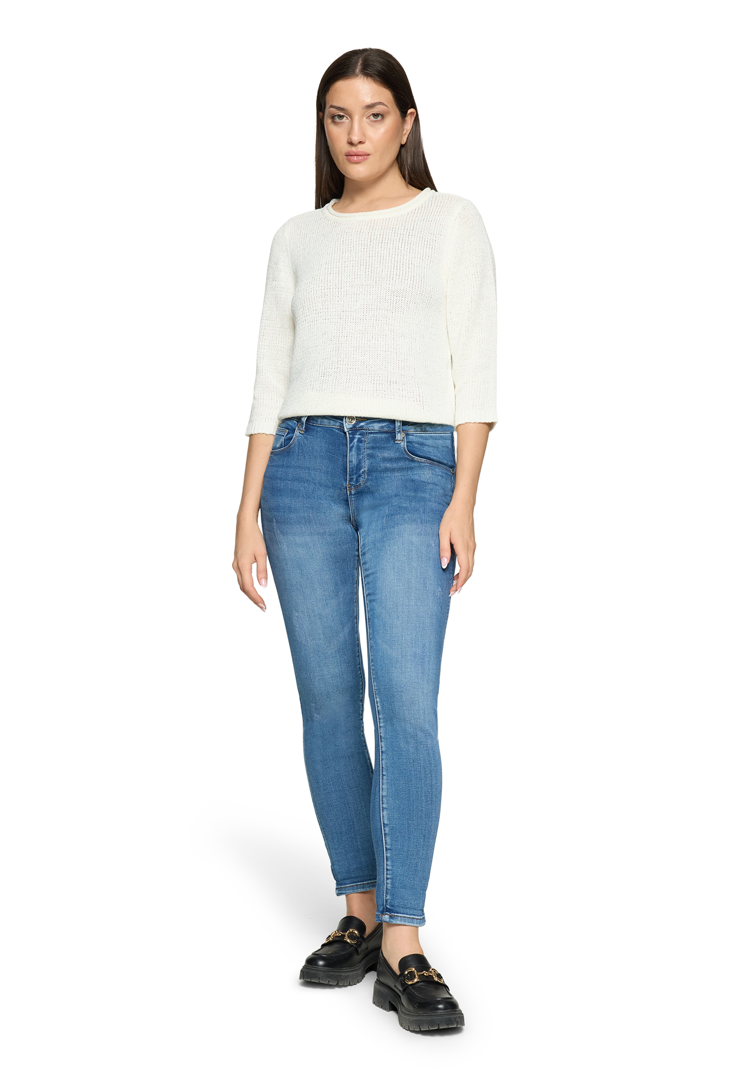Betty Barclay Strickpullover Mit 3/4 Arm, Weiß, 36