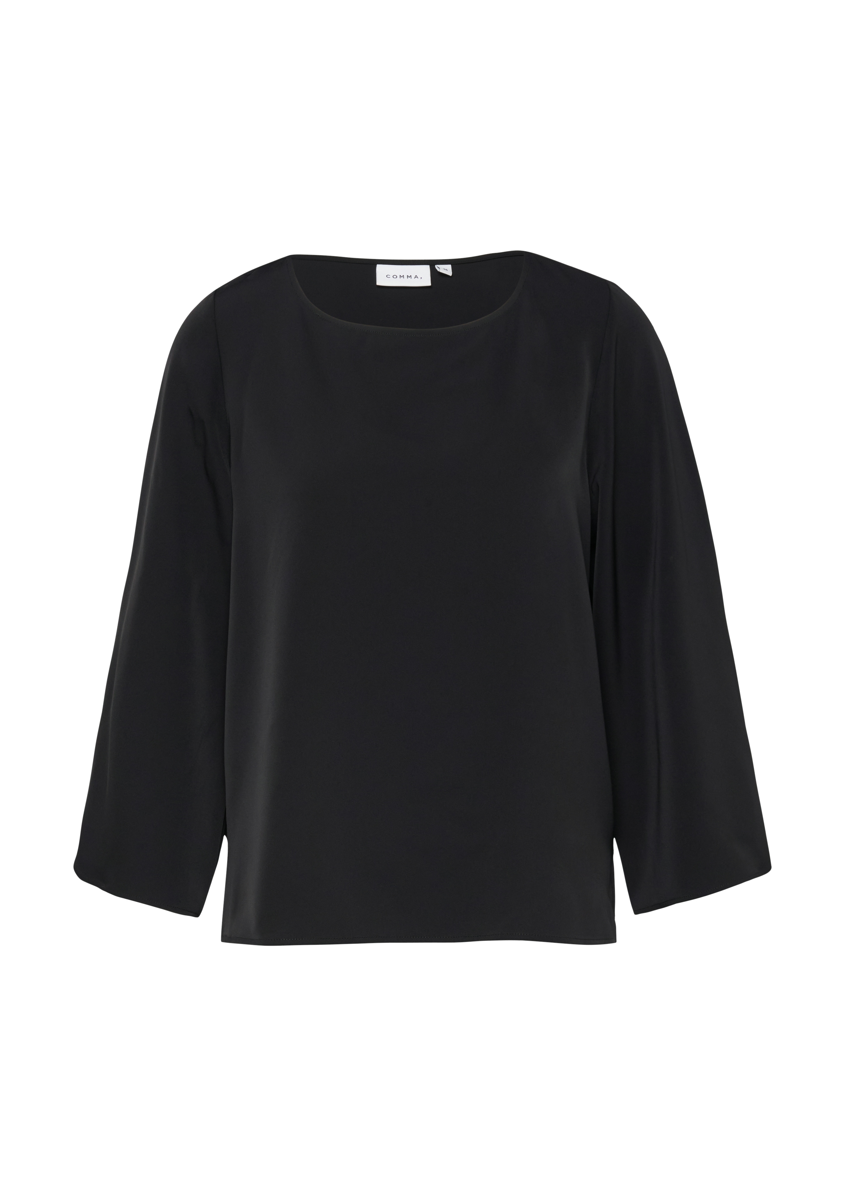 Comma, Shirtbluse, U-Ausschnitt, FüR Damen, Schwarz, 40
