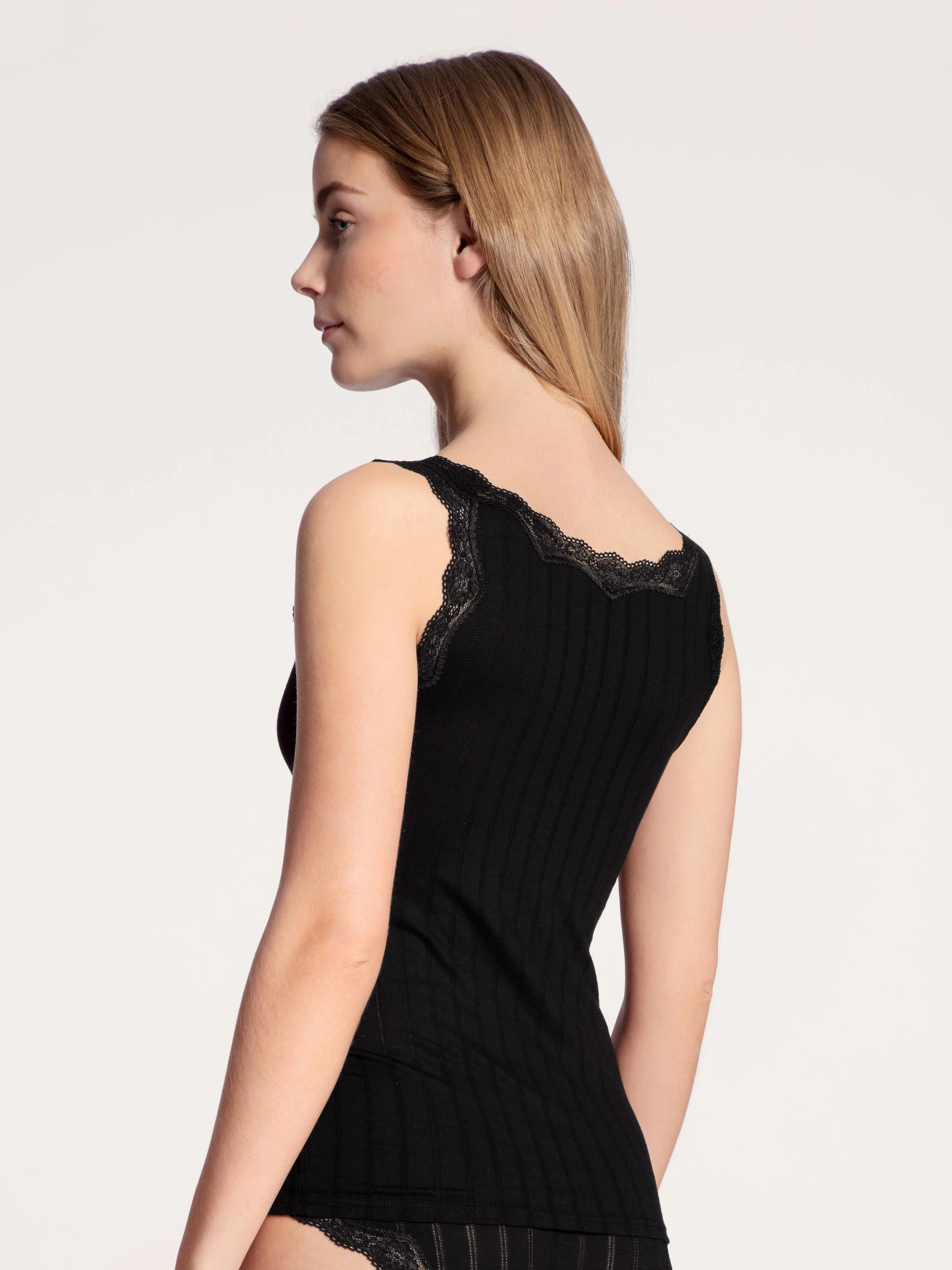 Calida Etude Toujours Unterhemd, Spitzen-Details, FüR Damen, Schwarz, L