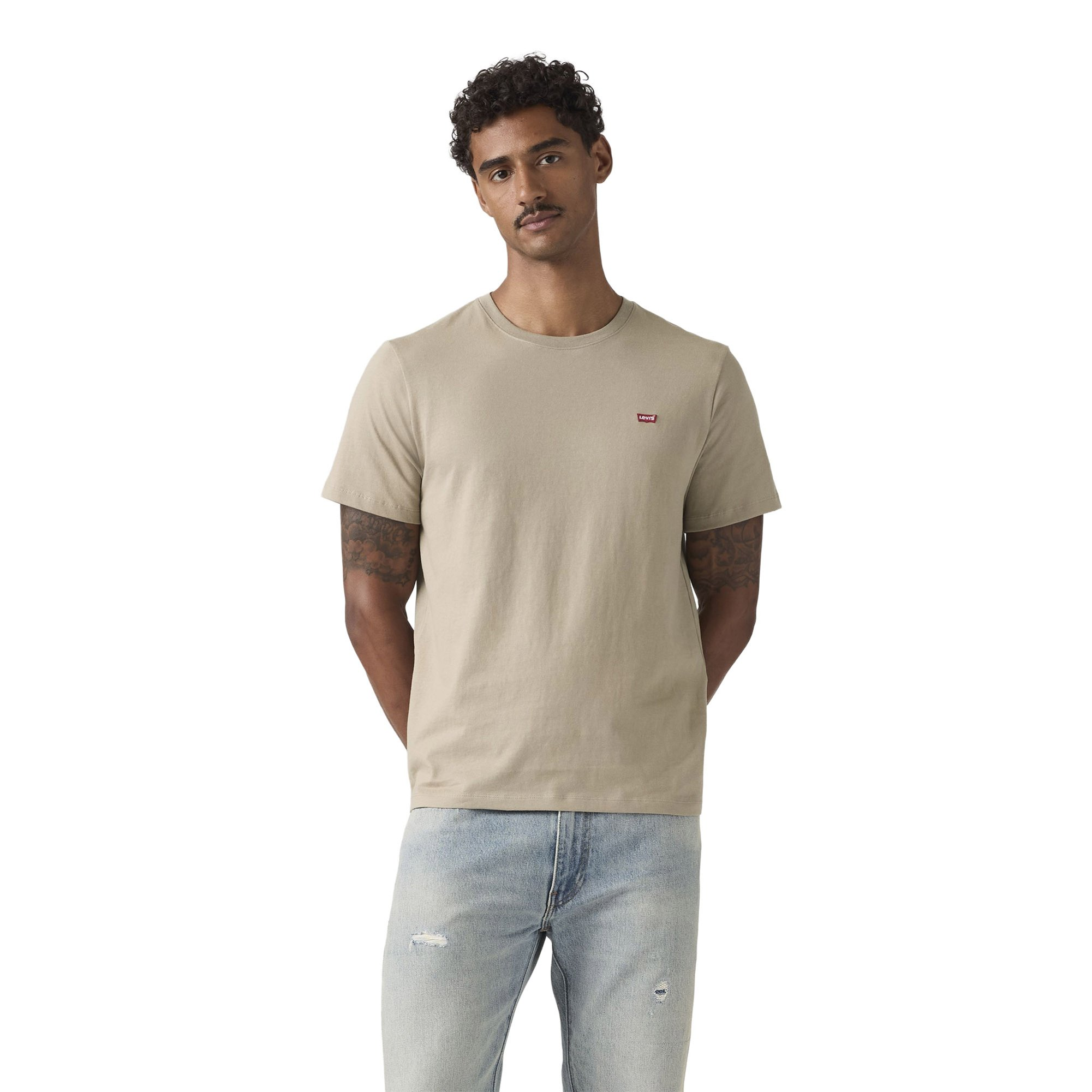 Levi's® Herren T-Shirt - "Original Housemark Tee", Rundhals, Baumwolle, Braun, L