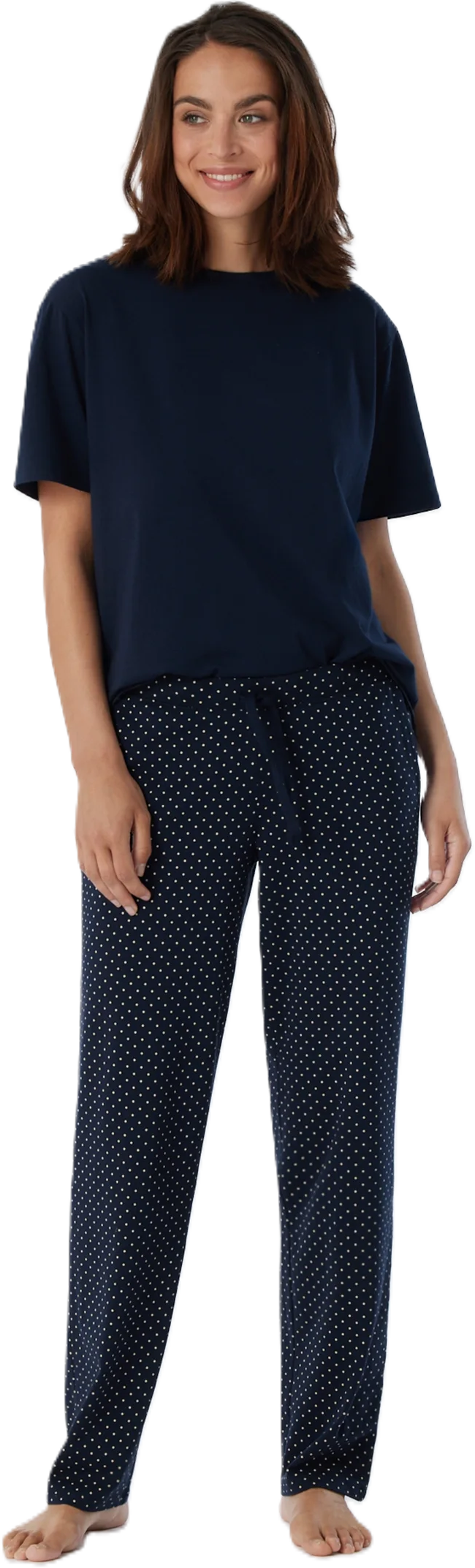 Schiesser Mix & Relax Schlafanzug-Hose, Tunnelzug, Gummibund, FüR Damen, Blau, 46