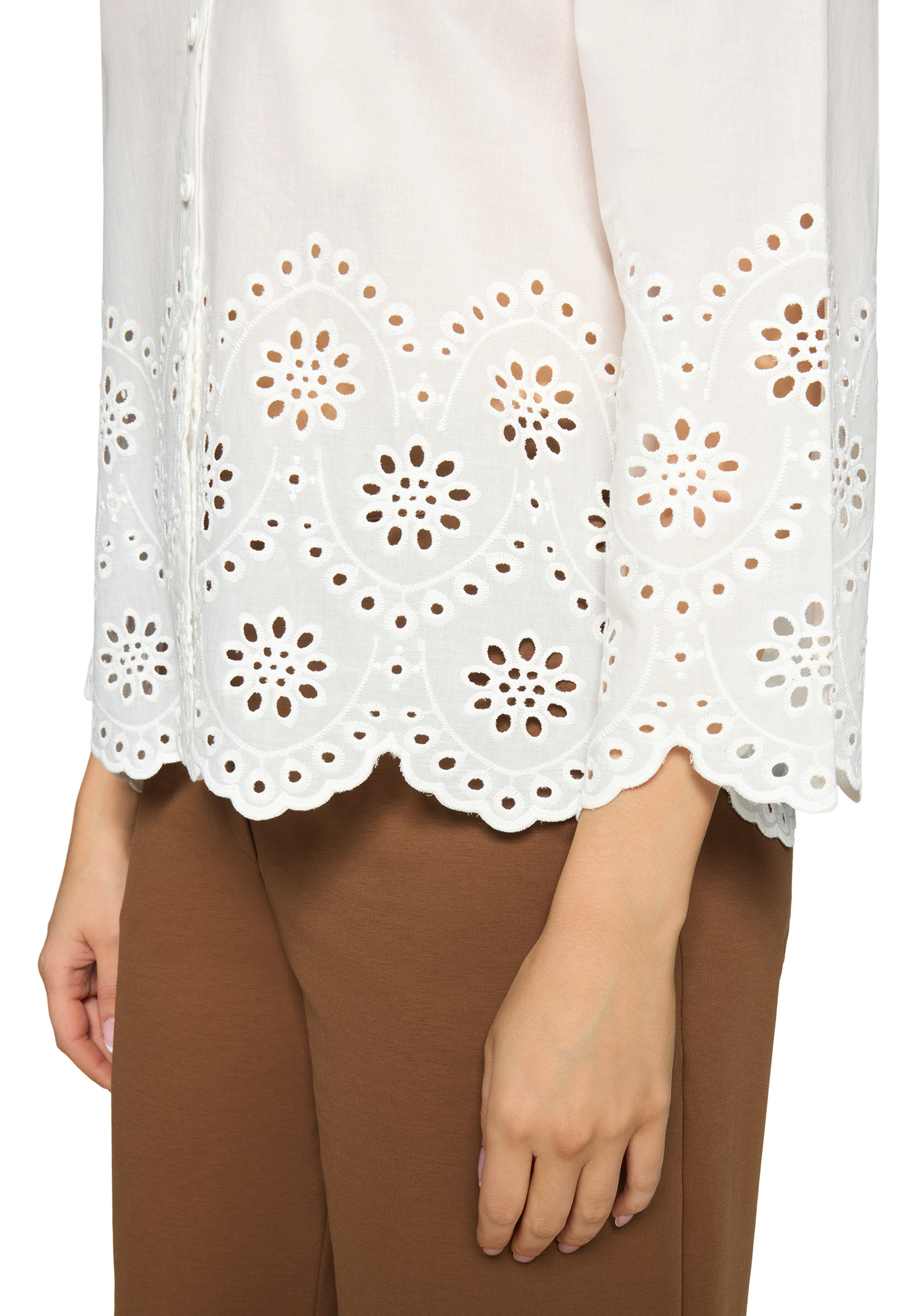 Betty Barclay Spitzenbluse Mit Schmuckkanten, Weiß, 42