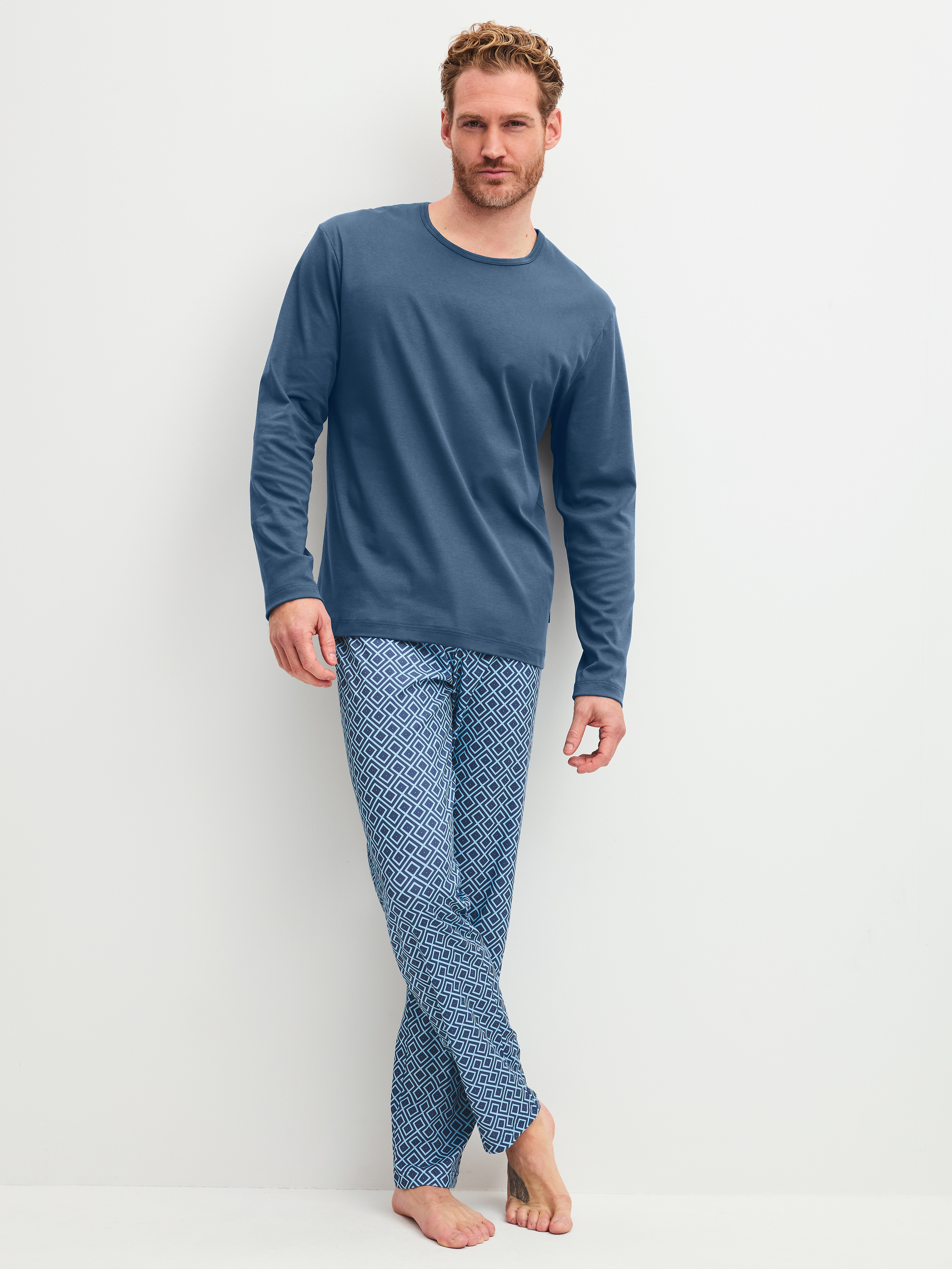 Calida Schlafanzug, Lang, FüR Herren, Blau, Xl