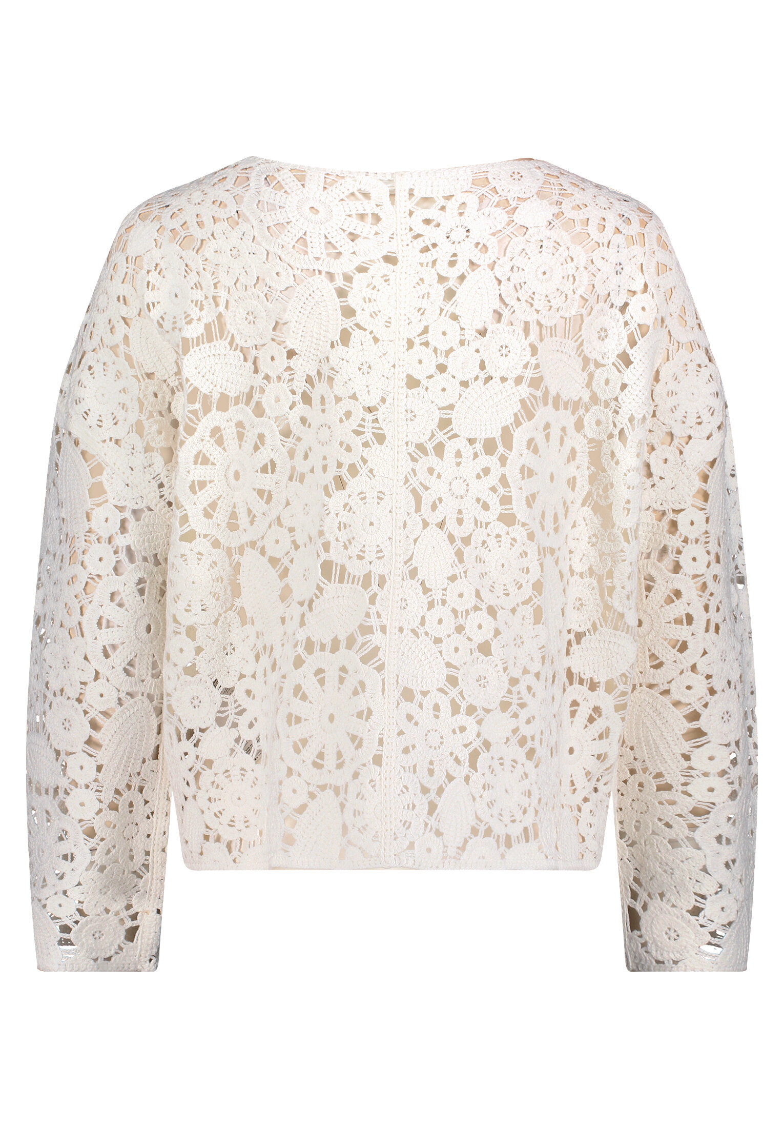Betty & Co Lochstrick-Pullover Mit U-Boot-Ausschnitt, Weiß, S