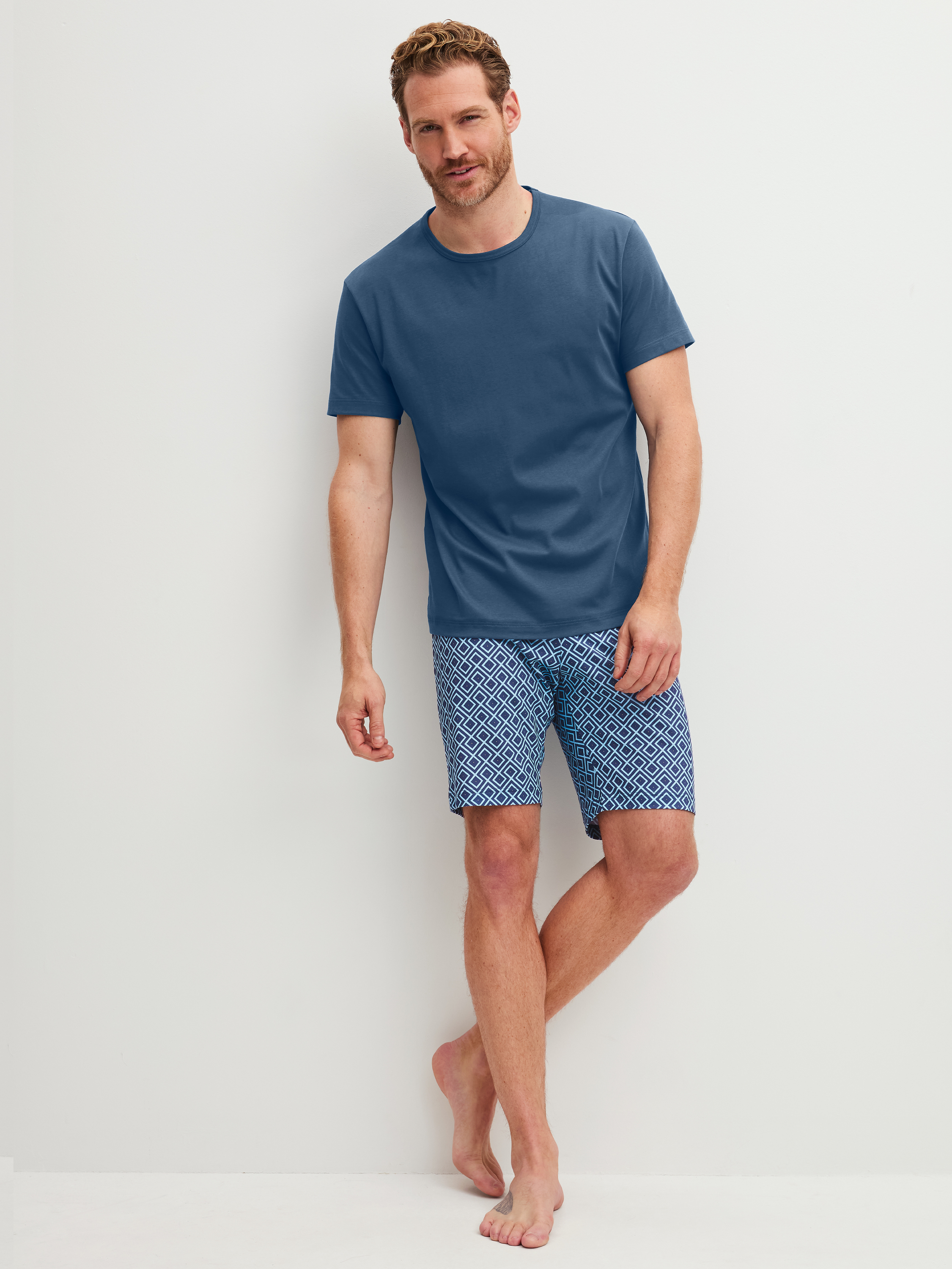 Calida Schlafanzug, Kurz, FüR Herren, Blau, XXL