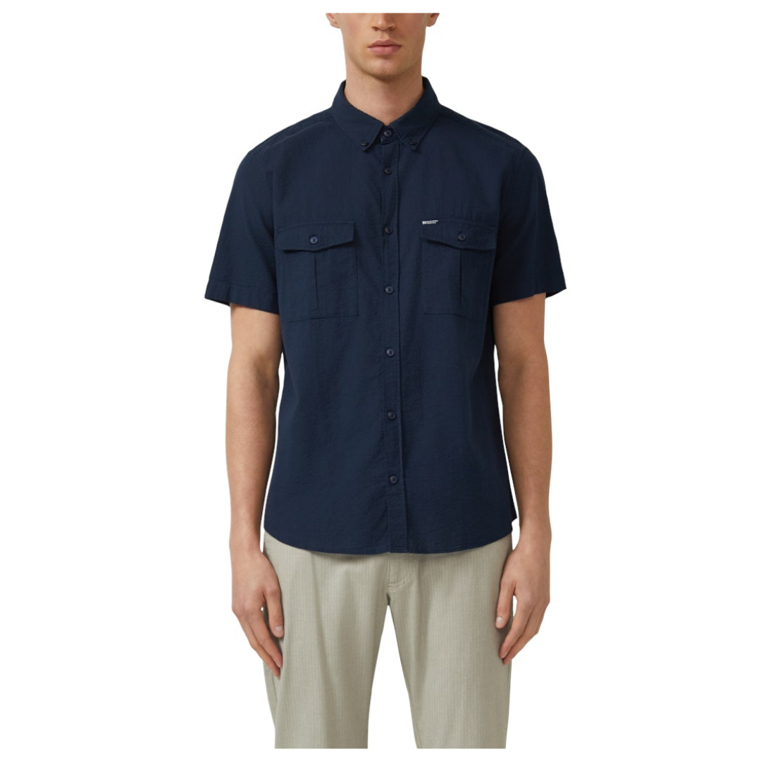 S.Oliver Red Label Freizeithemd, Regular Fit, Kurzarm, Button-Down-Kragen, FüR Herren, Blau, M
