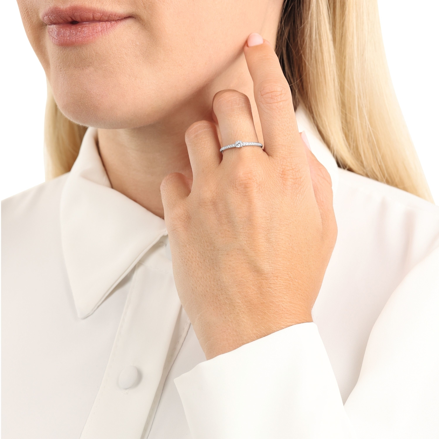 amor Damen Ring, 375Er WeißGold, Weissgold