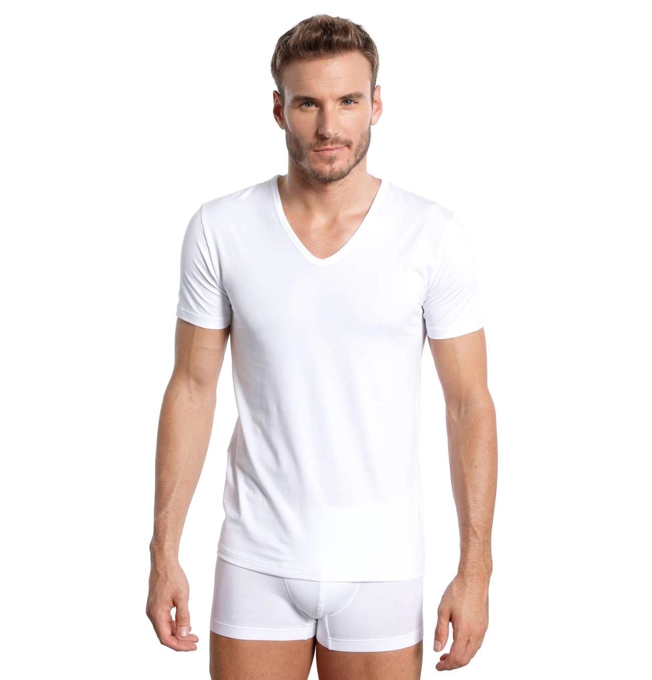 mey Dry Cotton Unterhemd, Kurzarm, V-Ausschnitt, FüR Herren, Weiß, 4