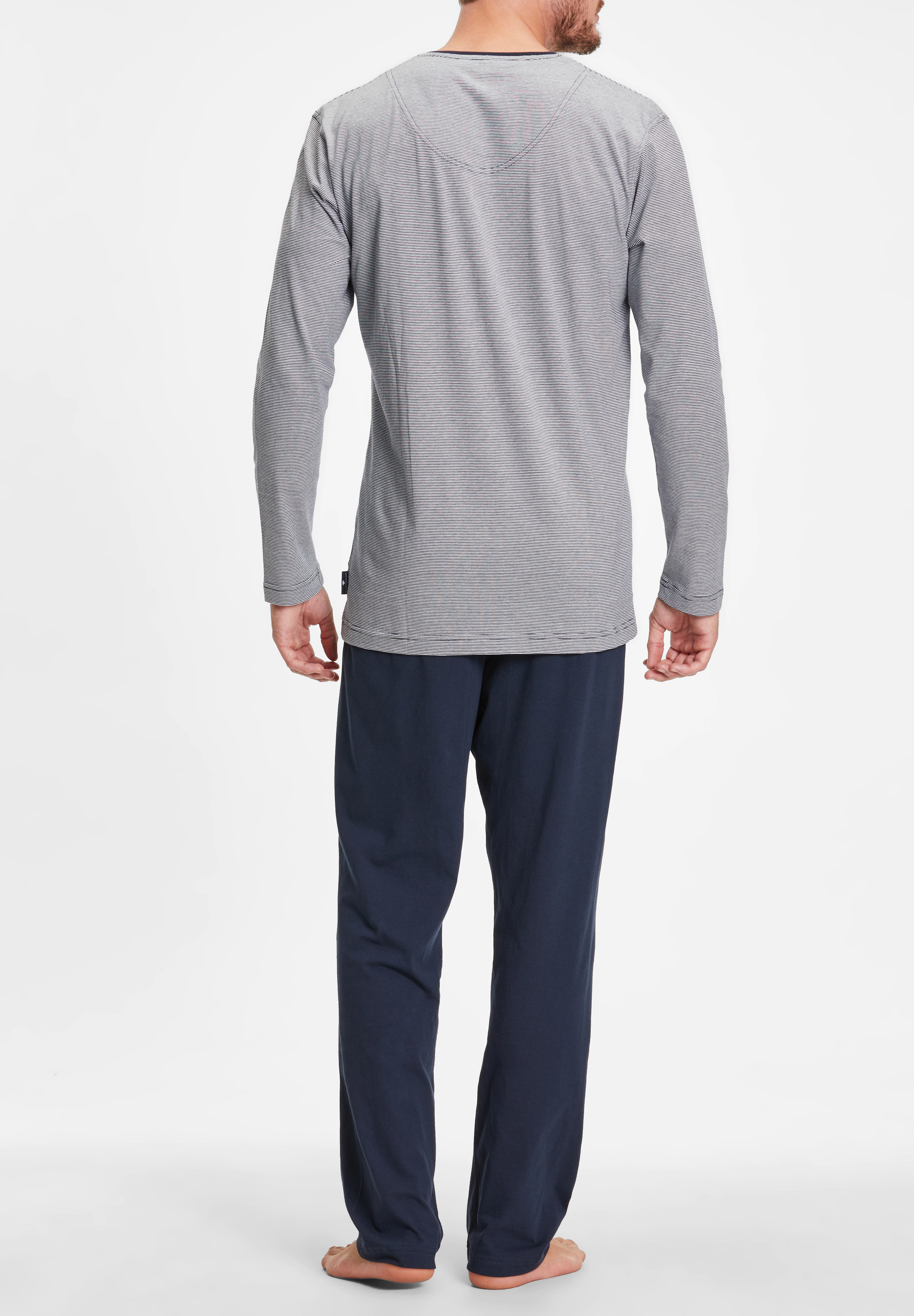 Tom Tailor Schlafanzug, V-Ausschnitt, Logo-Badge, FüR Herren, Blau, 52