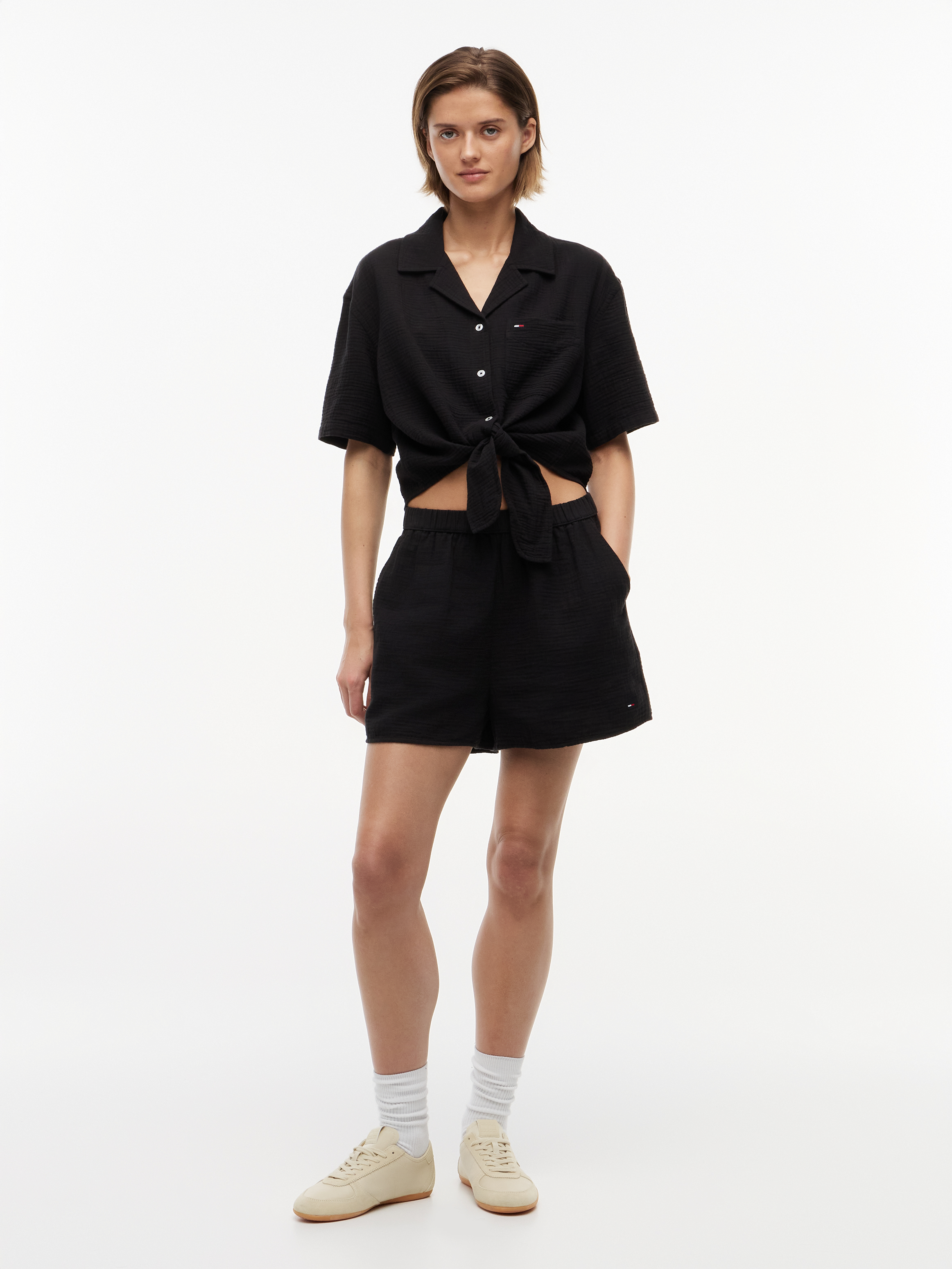 Tommy Jeans Hemdbluse, Baumwolle, FüR Damen, Schwarz, M