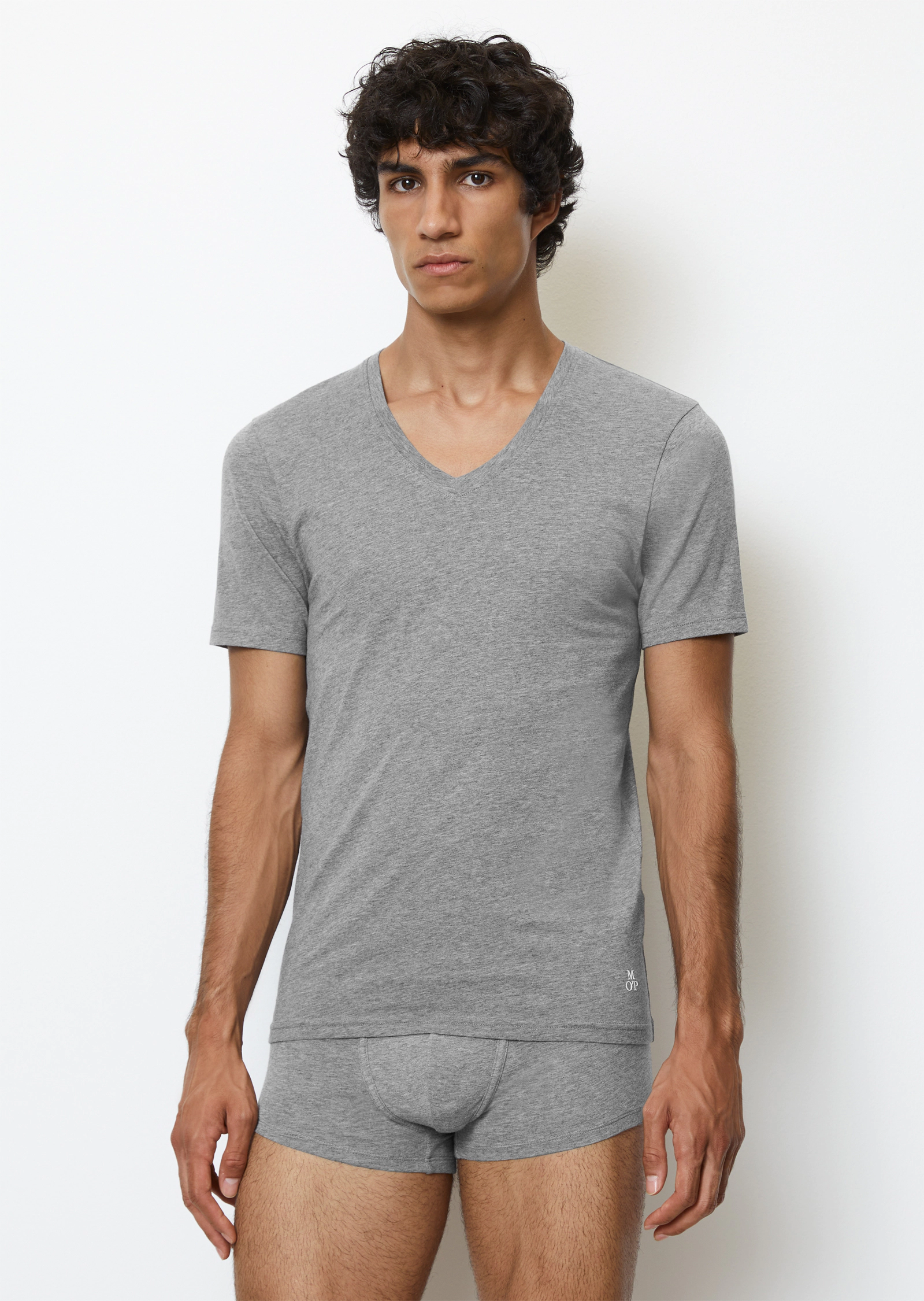 Marc O'Polo Essentials Unterhemd, 2Er-Pack, V-Ausschnitt, FüR Herren, Grau, XXL