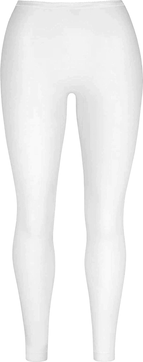 mey Noblesse Leggings, Baumwolle, Flacher Bund, Uni, FüR Damen, Weiß, 50