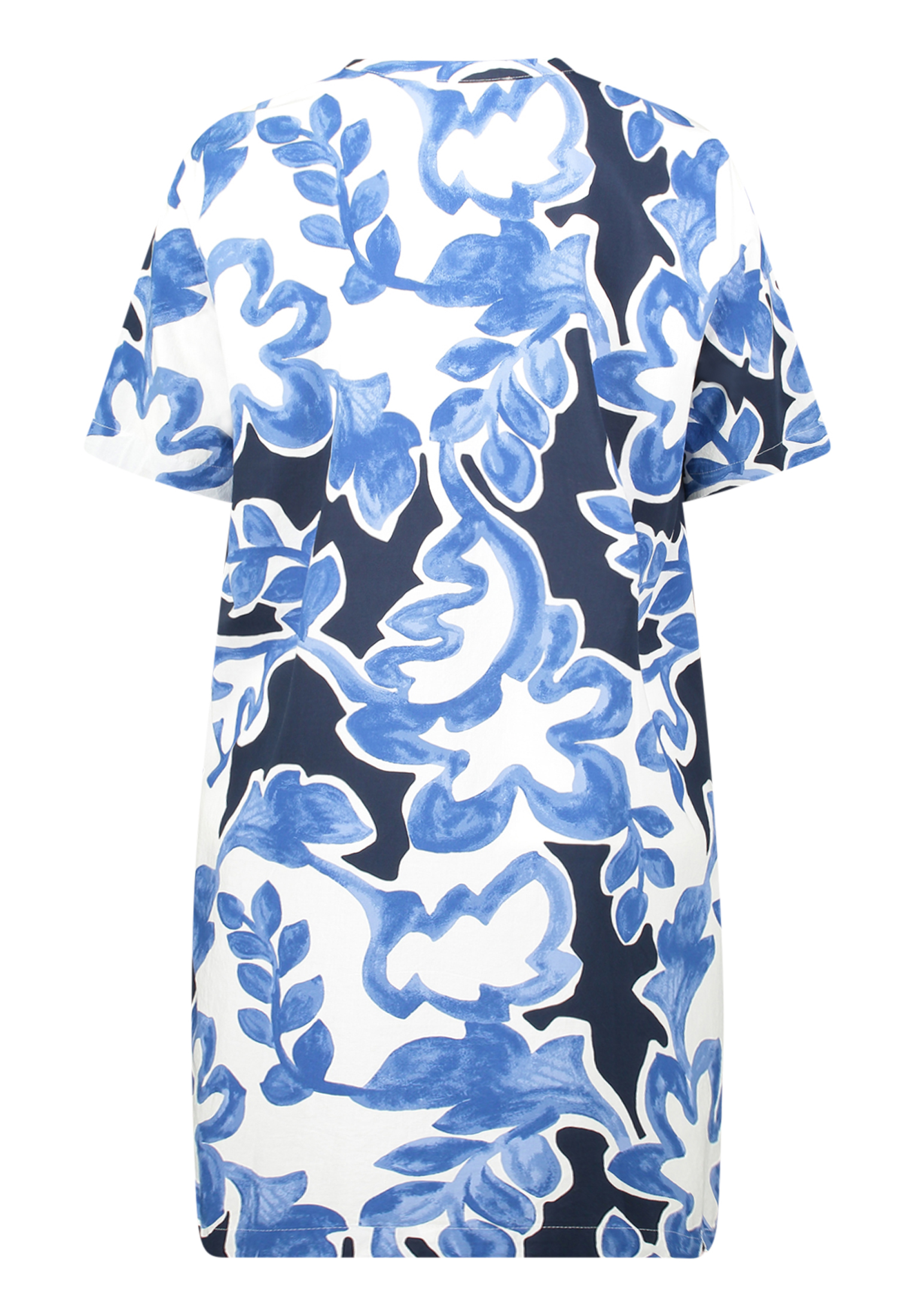 Betty & Co Blusenkleid, Split-Neck, FüR Damen, Weiß|Blau, 38