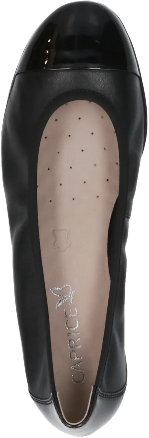 Caprice Ballerinas, Leder, Lack-Overlays, FüR Damen, Schwarz, 37