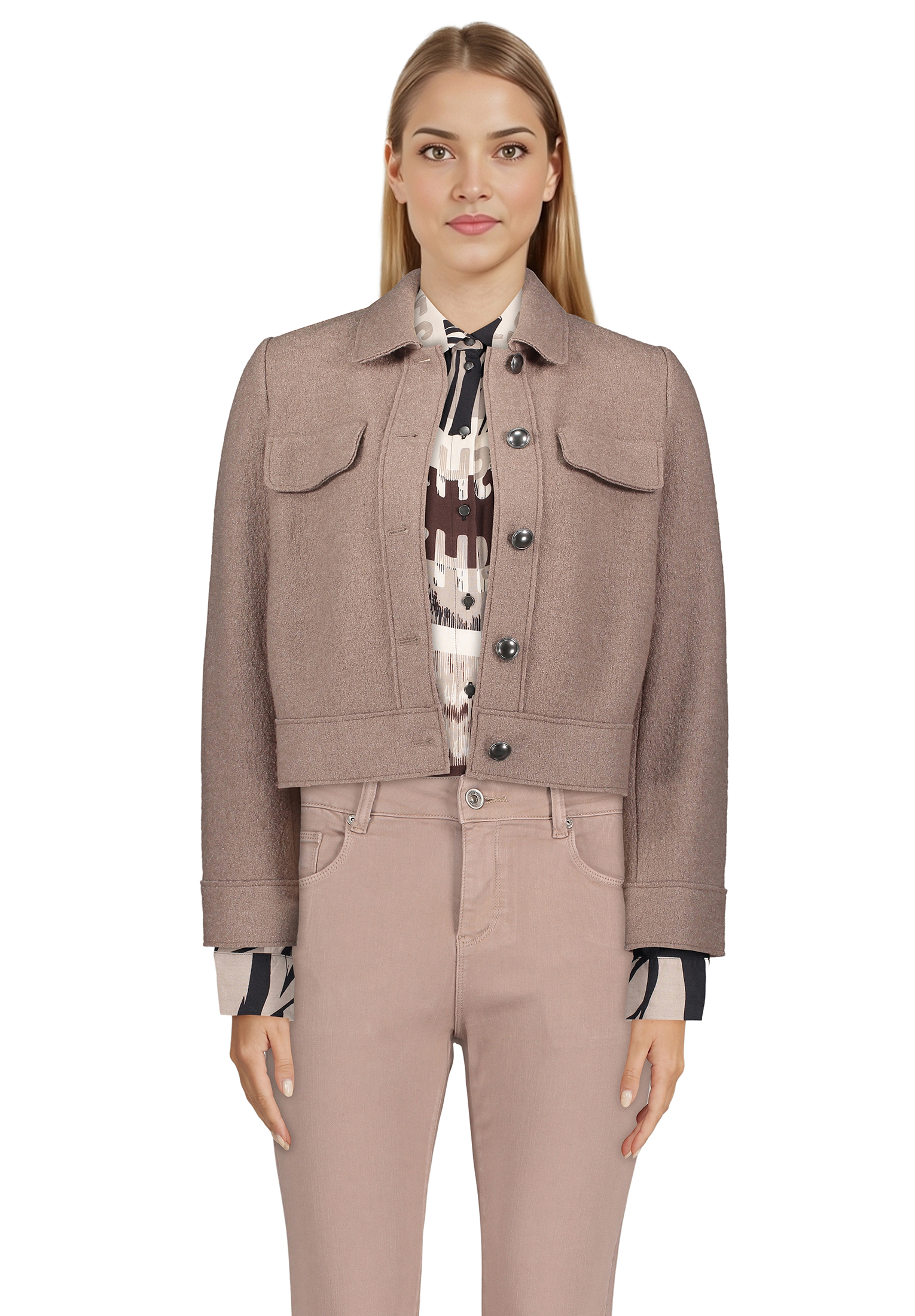 Betty Barclay 80091737_Bluse Lan, 7898 Beige/Black, 42, Beige, 42
