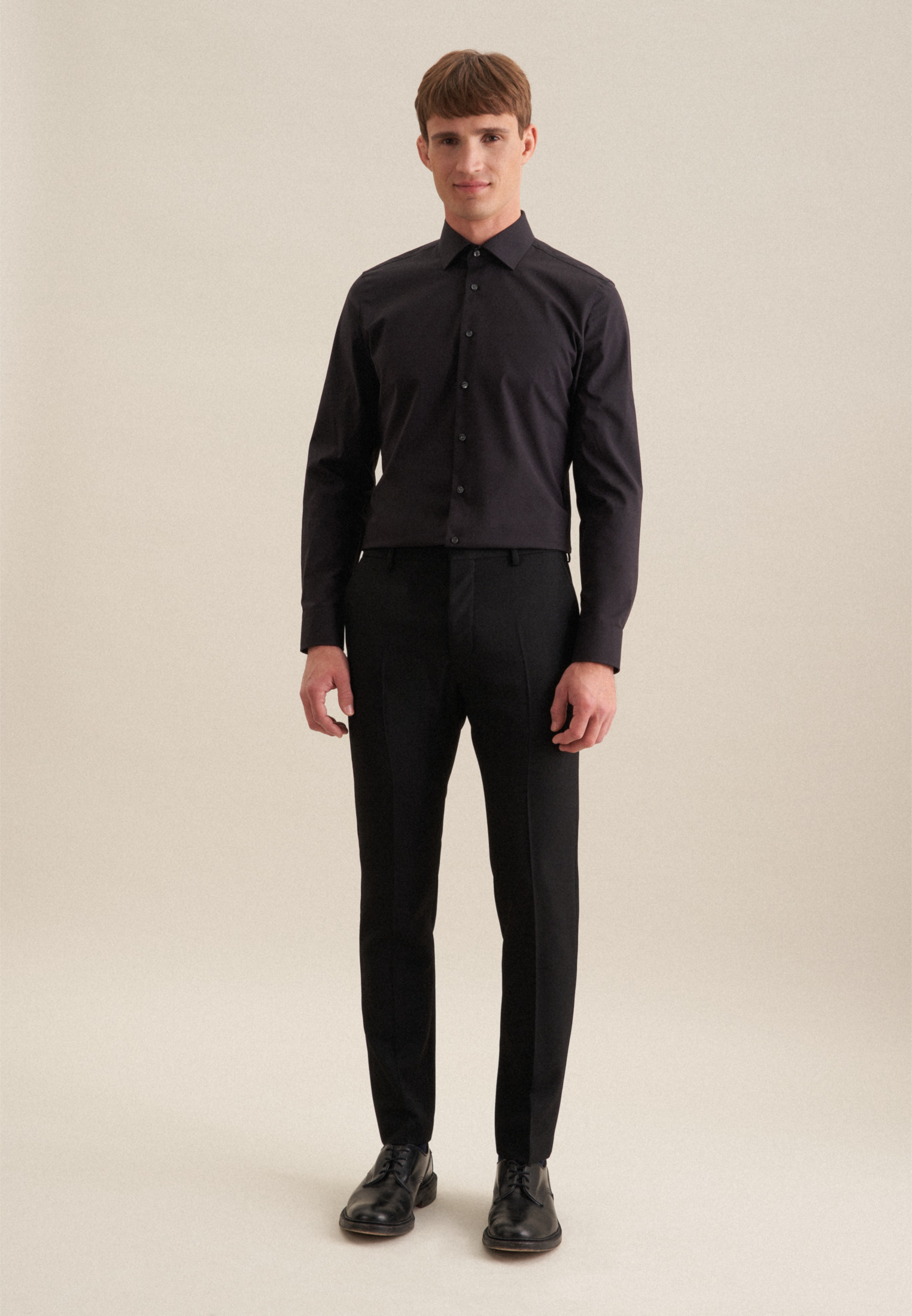 Seidensticker Businesshemd Smart Essentials Schwarze Rose, Slim, Langarm, Kent, FüR Herren, Schwarz, 40