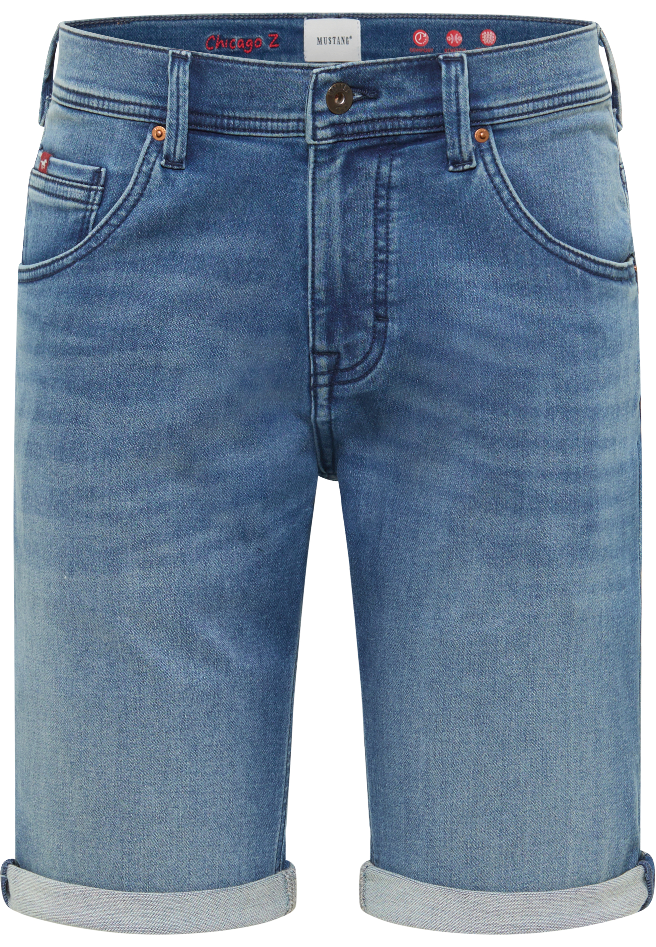 Mustang® Jeans-Bermudas Chicago, 5-Pocket, FüR Herren, Blau, 33
