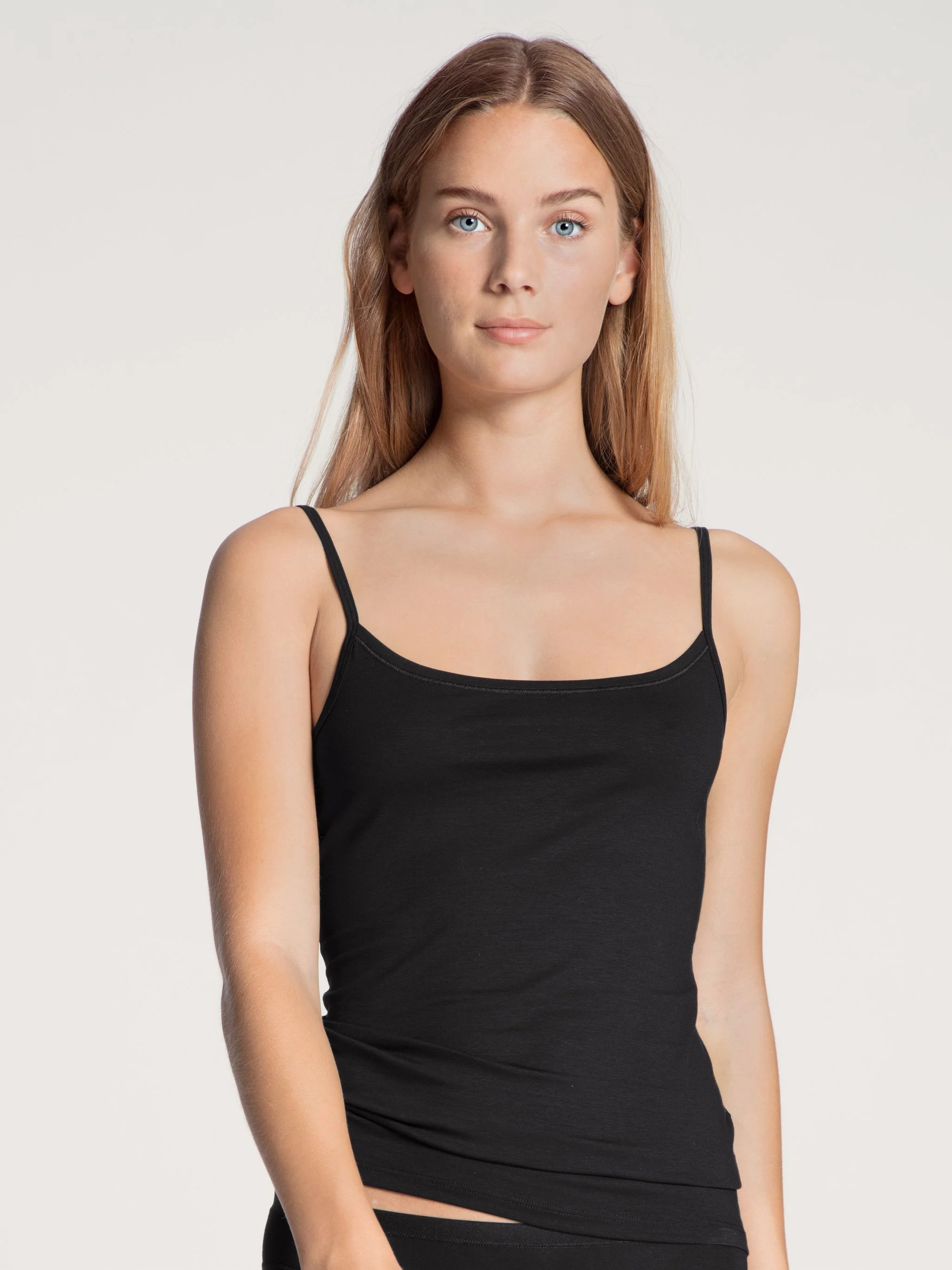 Calida Natural Comfort Unterhemd, Spaghetti-TräGer, FüR Damen, Schwarz, M