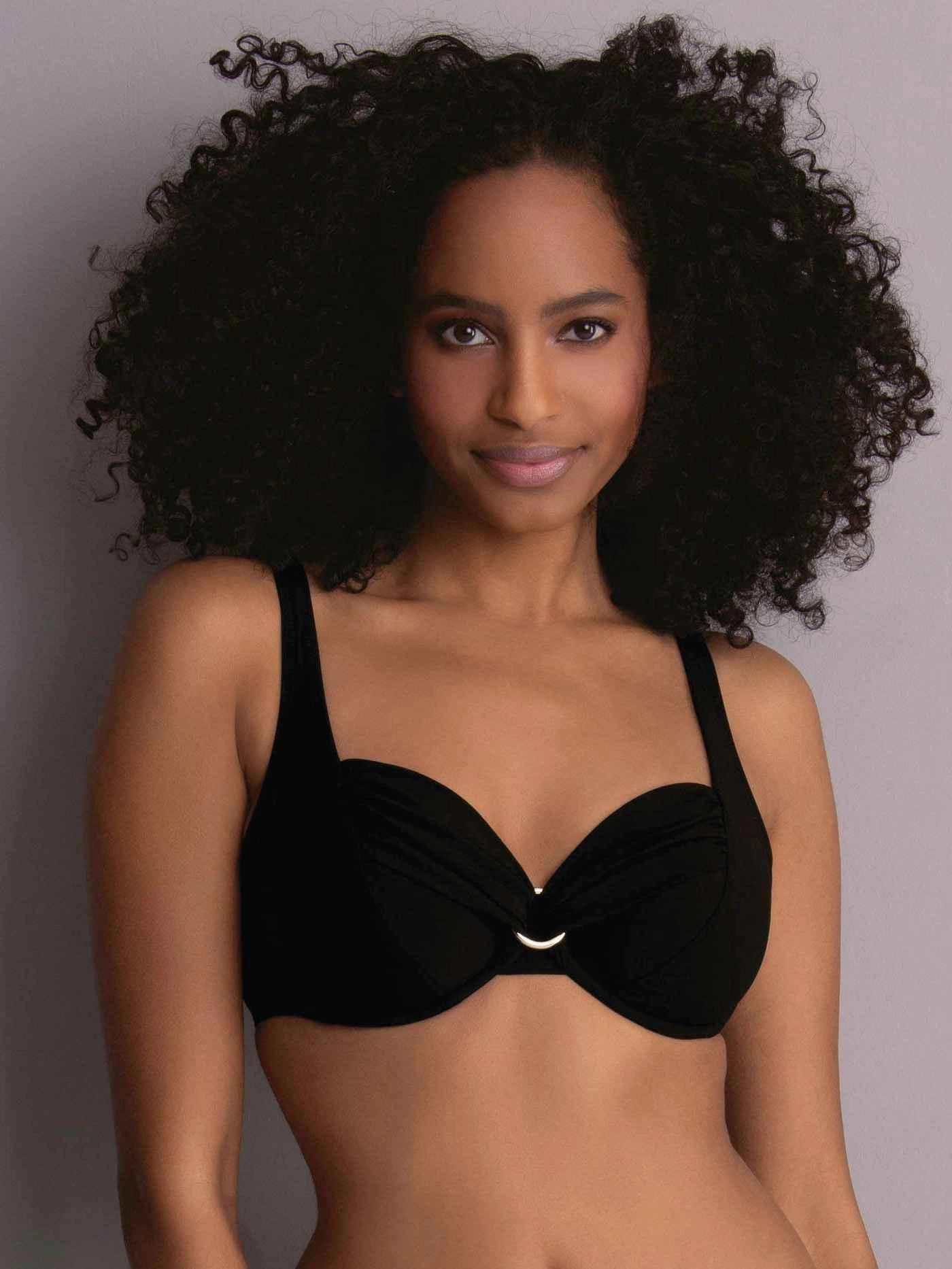 Rosa Faia Hermine Bikini-Top, BüGel, Verstellbare TräGer, FüR Damen, Schwarz, 42D
