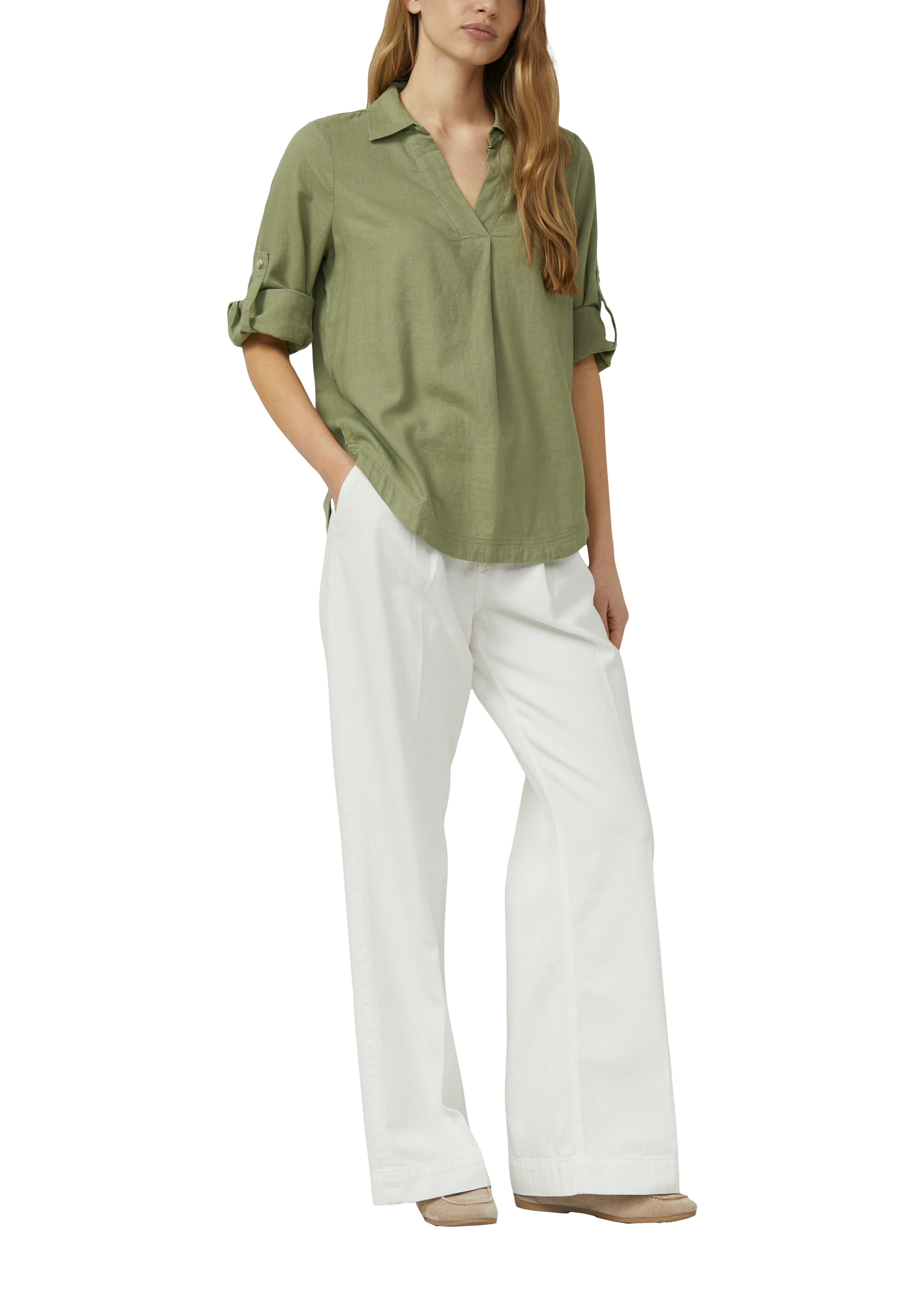 S.Oliver Red Label Shirtbluse, Leinenanteil, FüR Damen, GrüN, 36