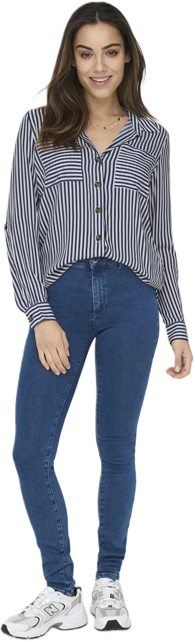 Only® Hemdbluse, Brusttaschen, FüR Damen, Blau, Xs