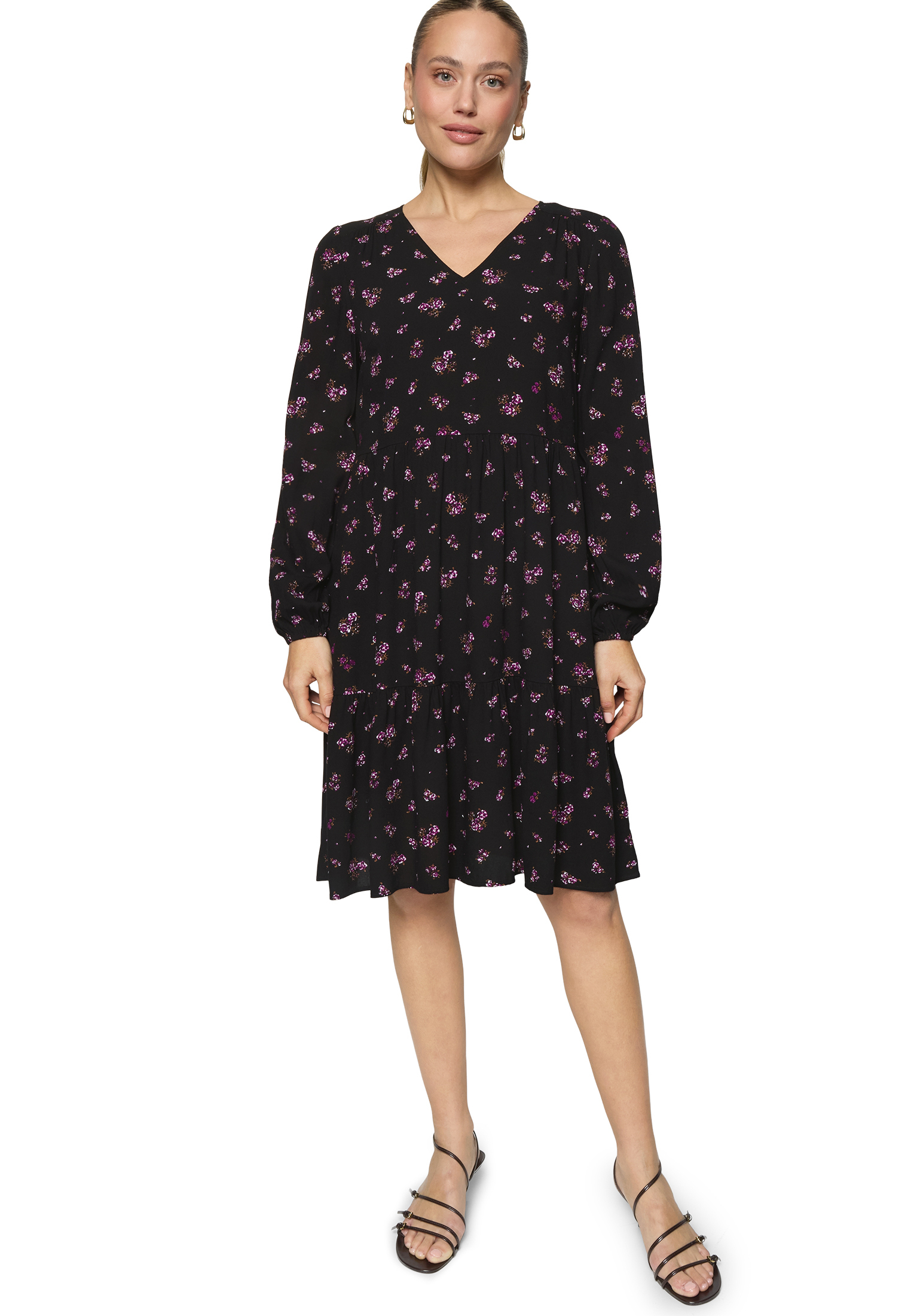 Zero Stufenkleid Mit Aufdruck, Schwarz, 38