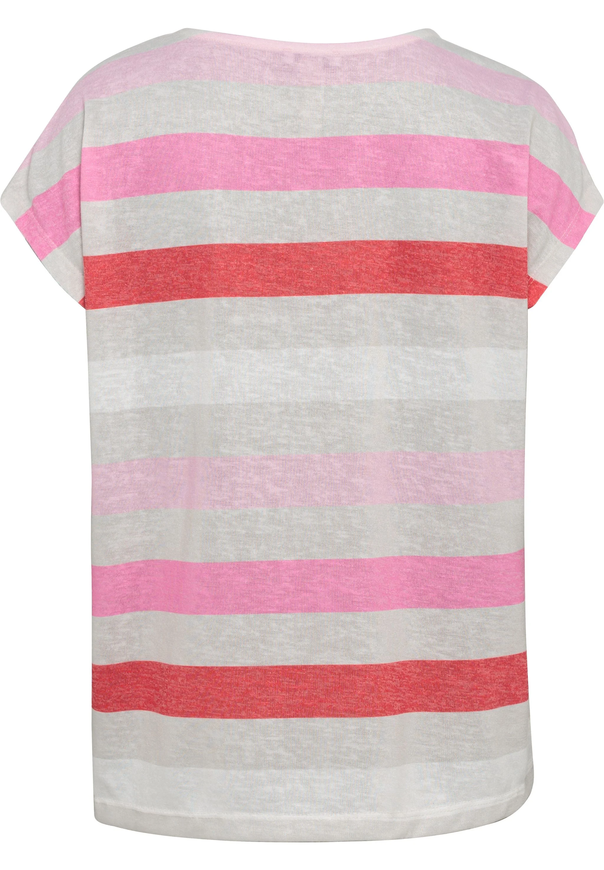 Street One T-Shirt, Rundhals, FüR Damen, Grau|Rot, 42