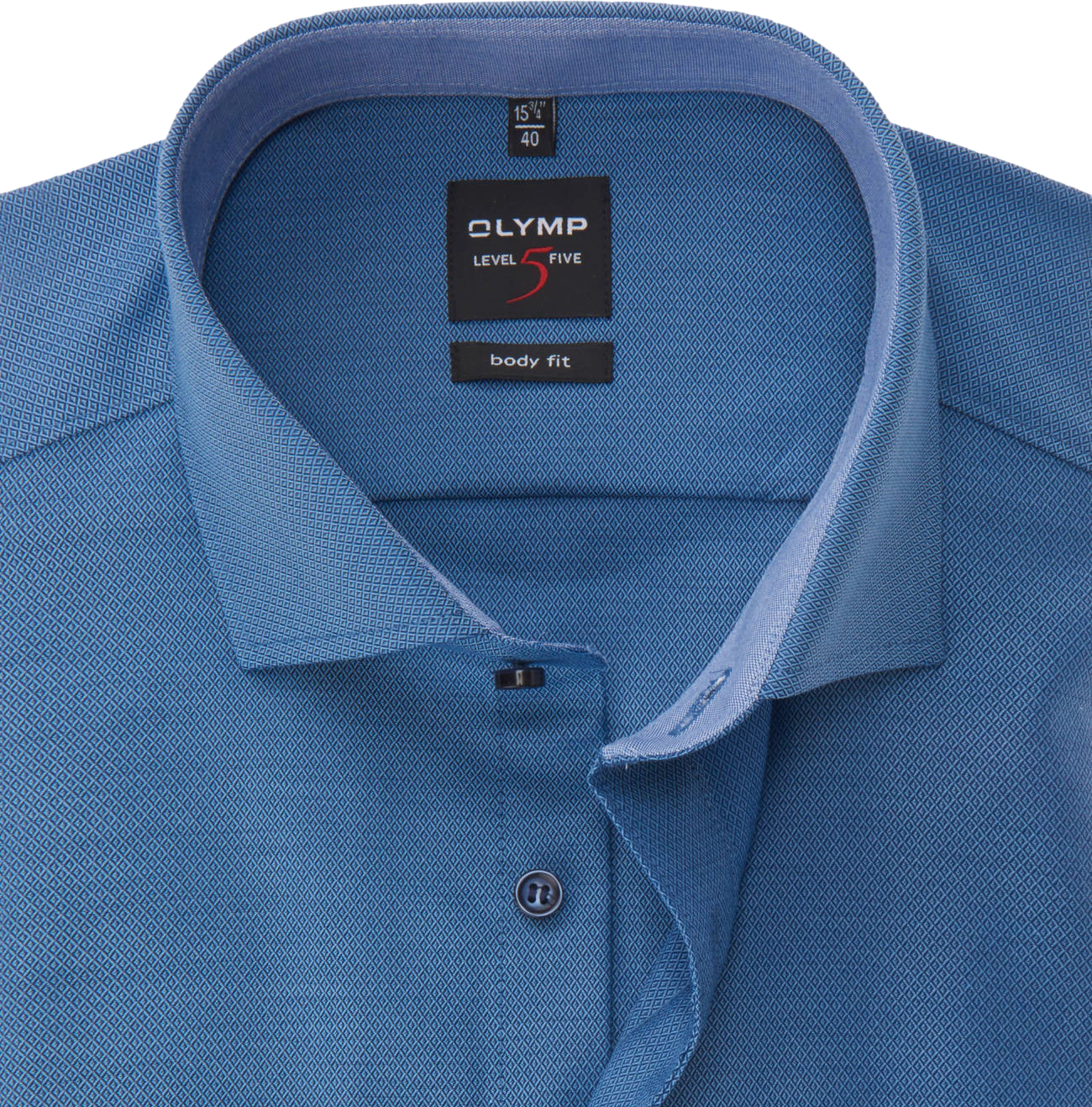 Olymp Level Five Businesshemd, Body-Fit, Stickerei, FüR Herren, Blau, 45