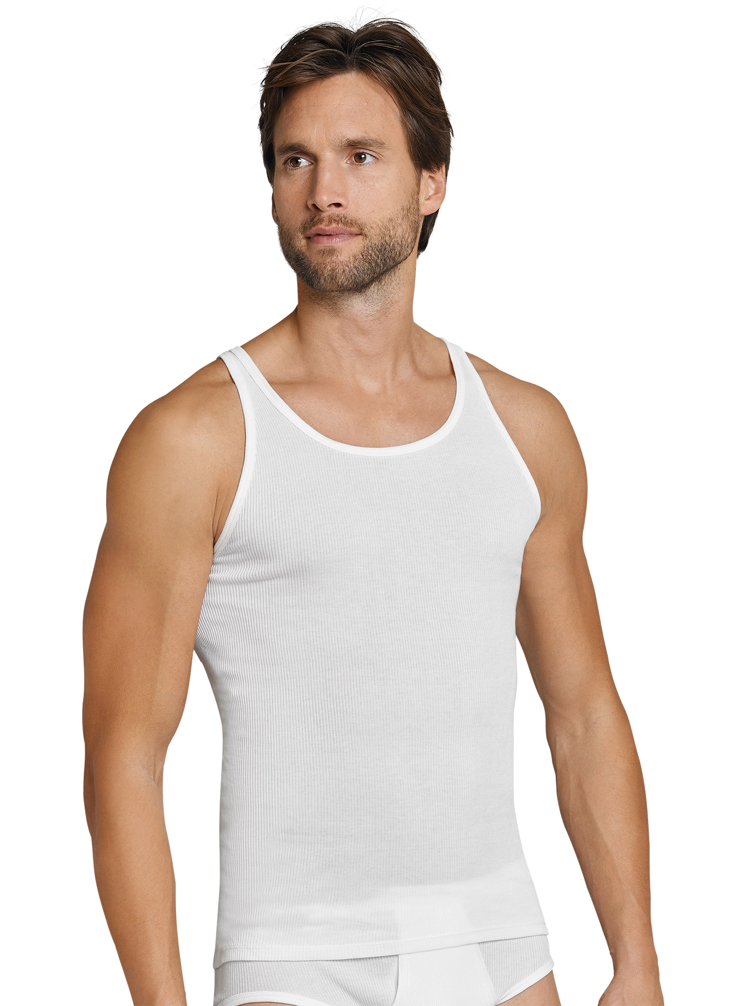 Schiesser Unterhemd, 2Er-Pack, Feinripp, Uni, FüR Herren, Weiß, 5