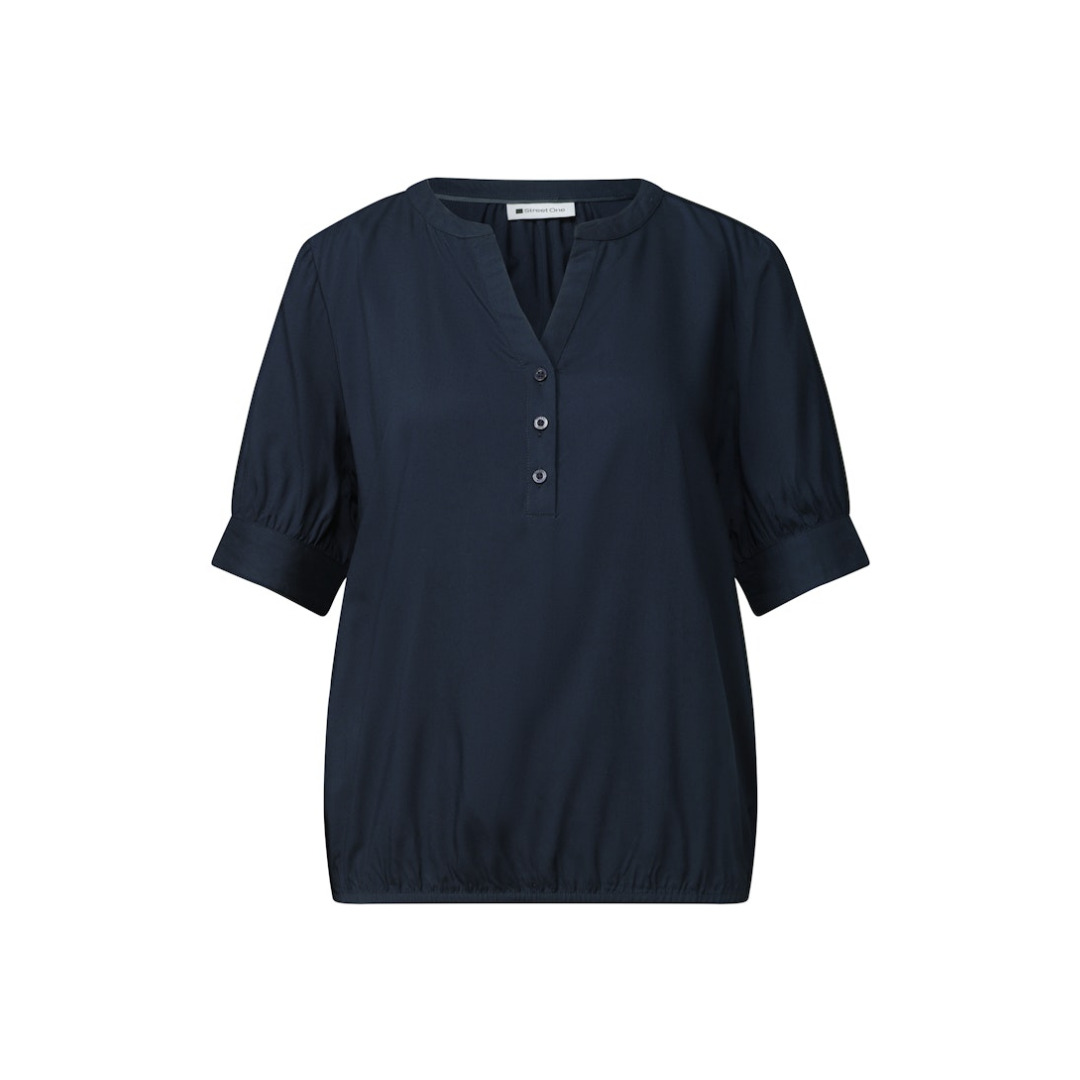 Street One Shirtbluse, Split-Neck, FüR Damen, Blau, 42