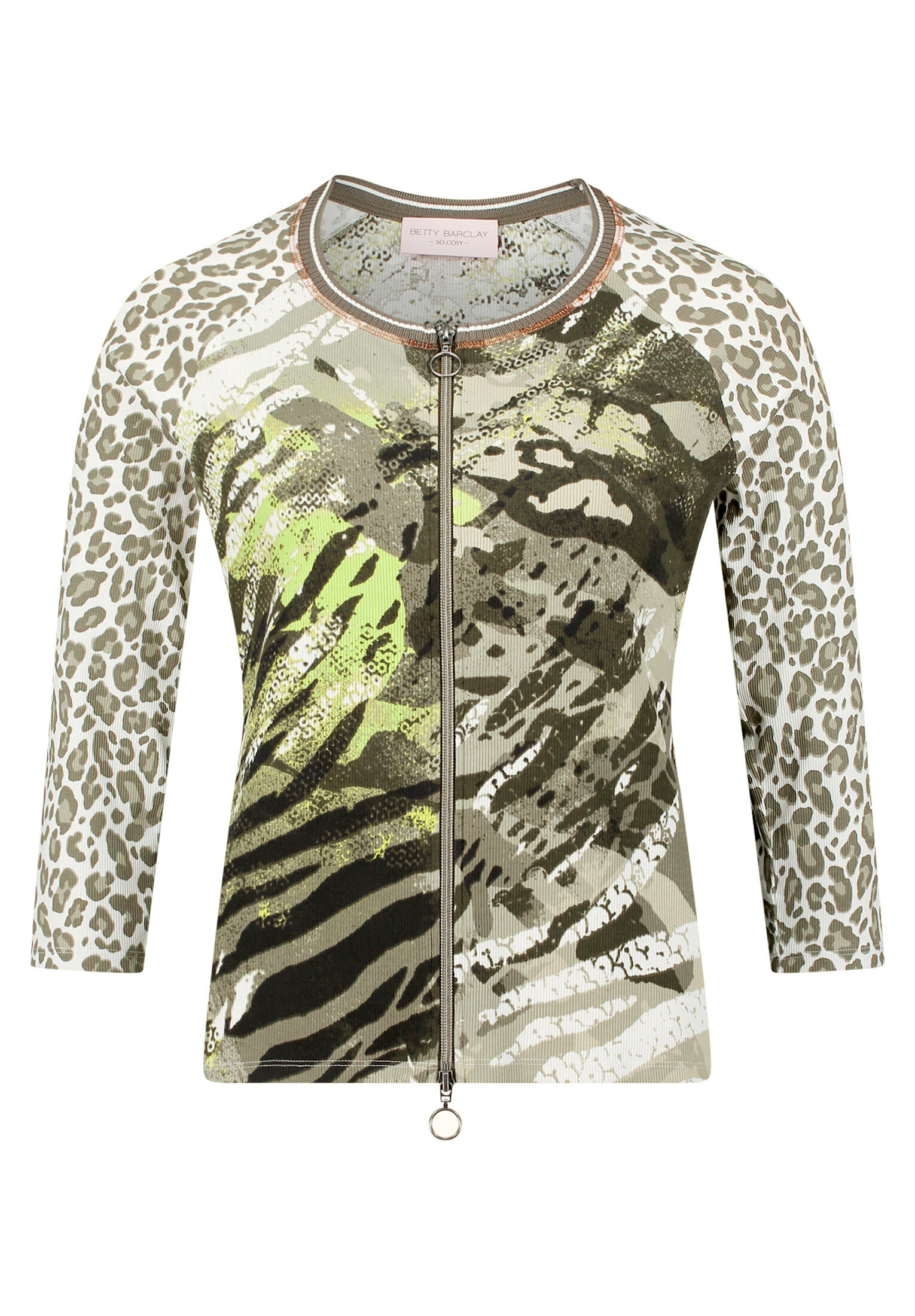 Betty Barclay Shirtjacke Mit Rippenstruktur, GrüN, 46