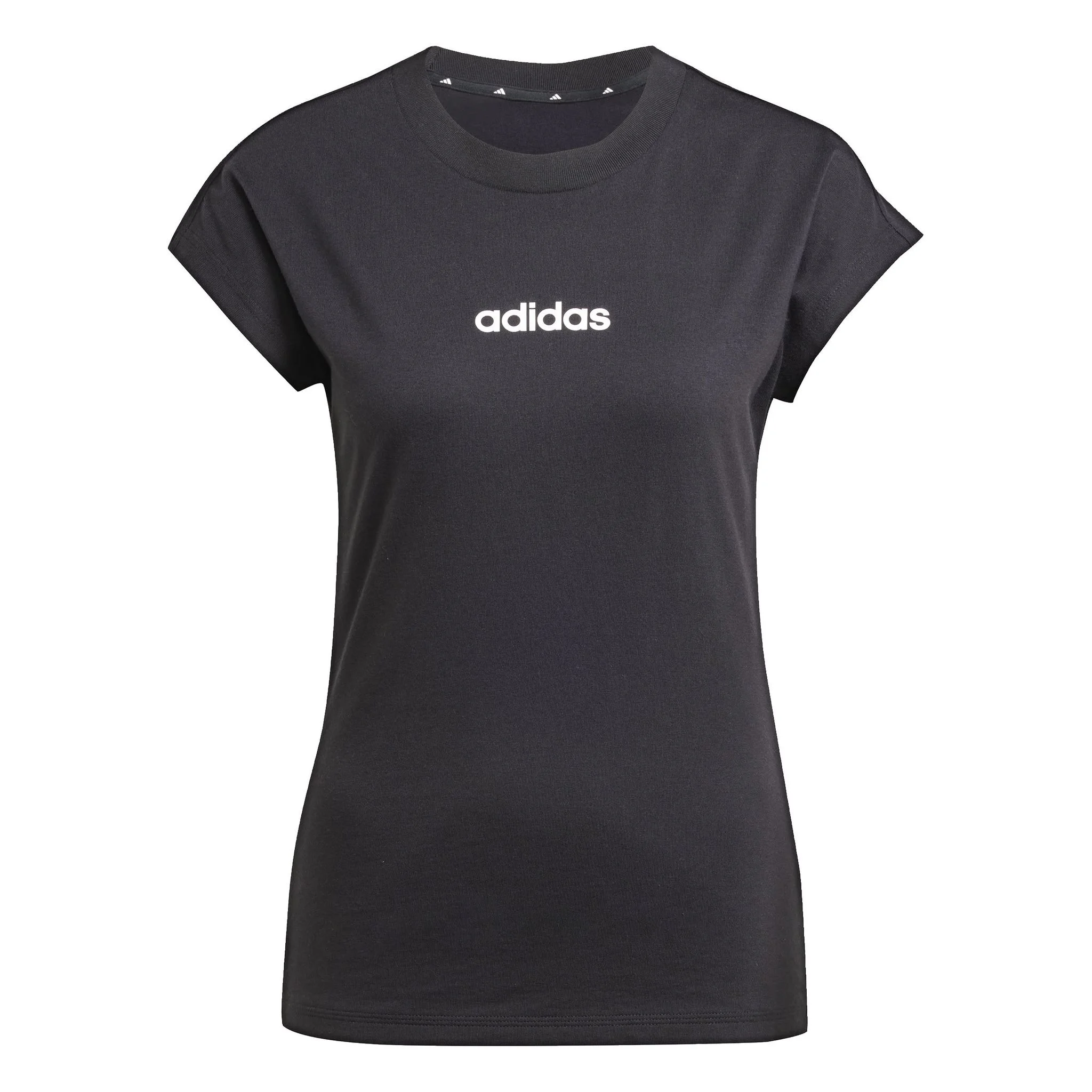 Adidas Essentials Linear T-Shirt, Baumwolle, FüR Damen, Schwarz, L