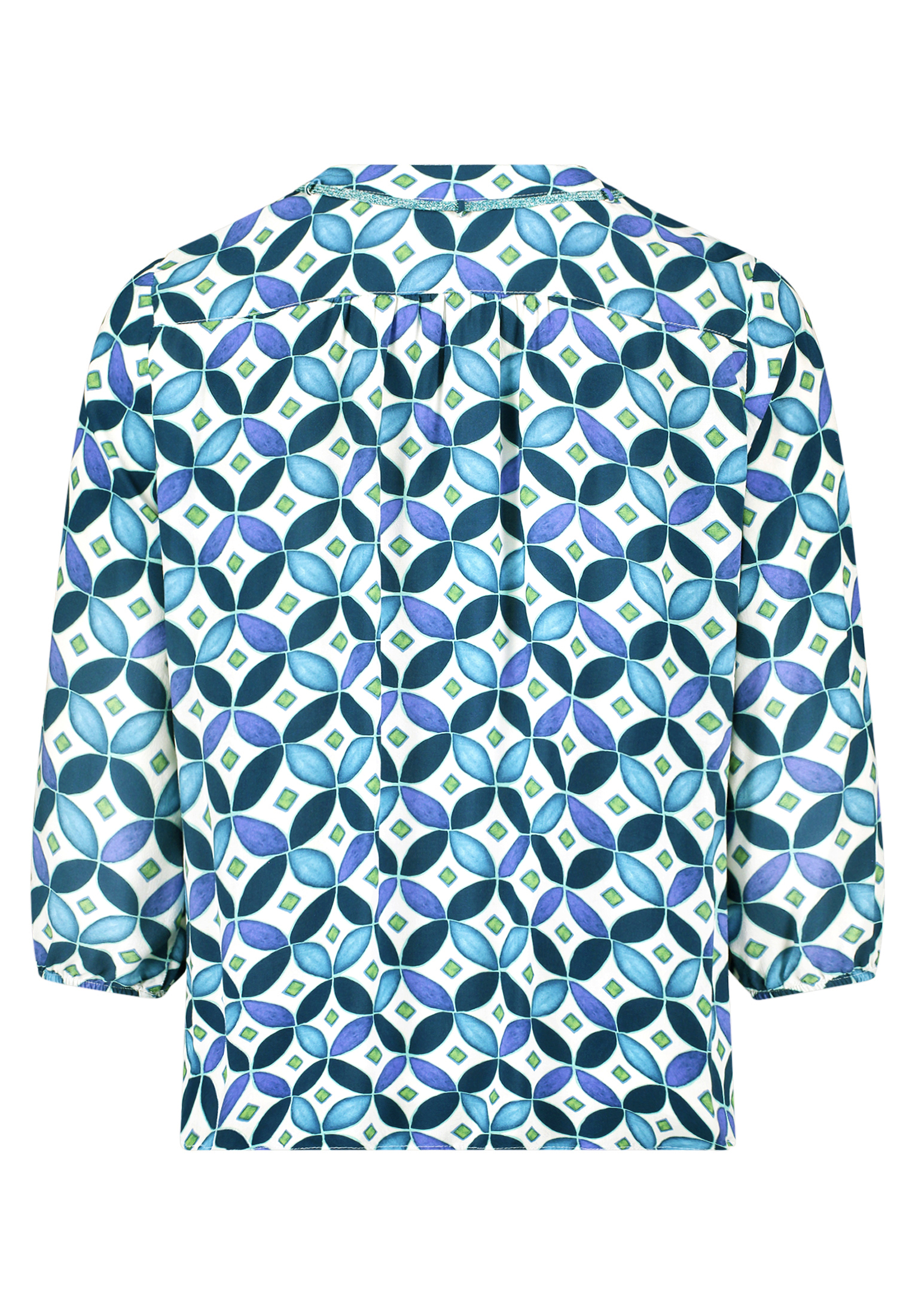 Cartoon Blusenshirt Mit SchnüRung, Blau, 40