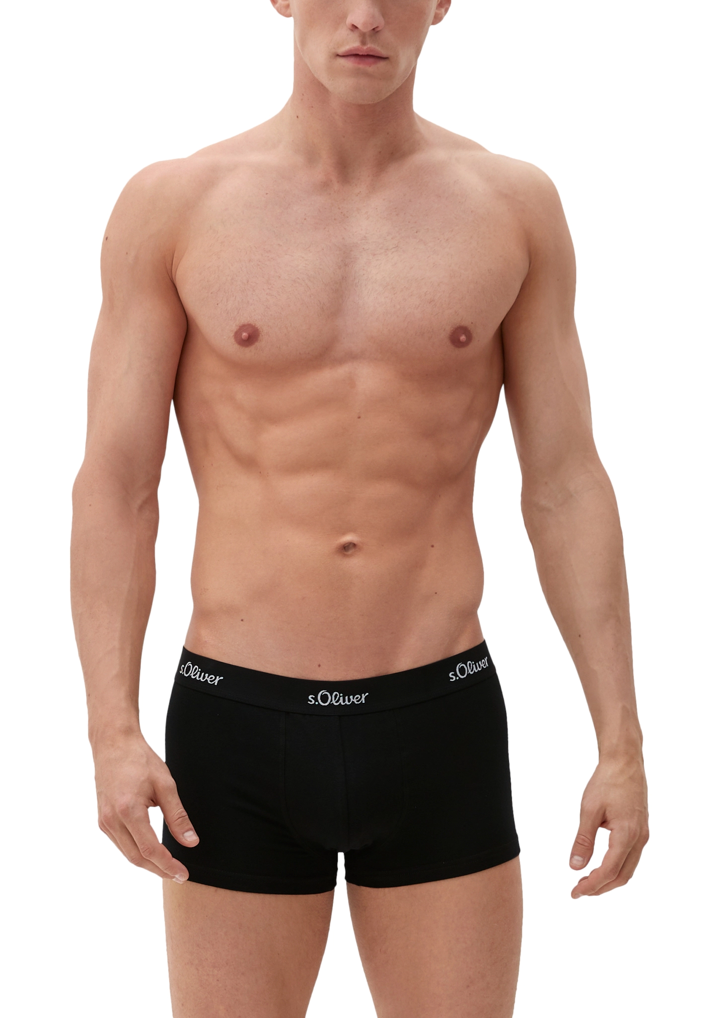 S.Oliver Hipster Basic Boxershorts, 3Er-Pack, Logo-Bund, FüR Herren, Schwarz, L