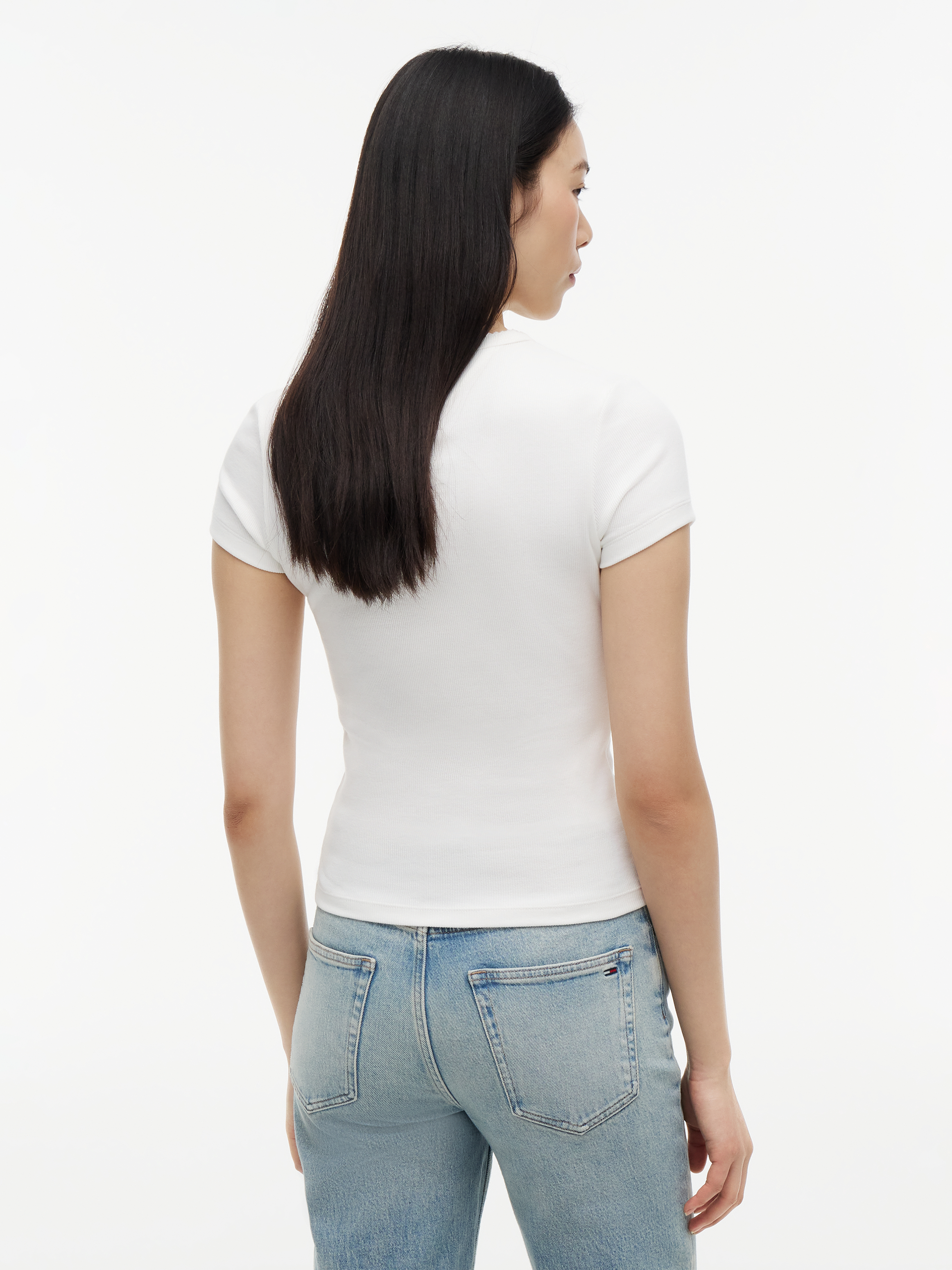Tommy Jeans T-Shirt, Rundhals, FüR Damen, Weiß, Xs