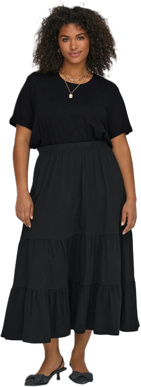 Only Carmakoma T-Shirt, Umgeschlagene ÄRmelbüNdchen, FüR Damen, Schwarz, 50/52