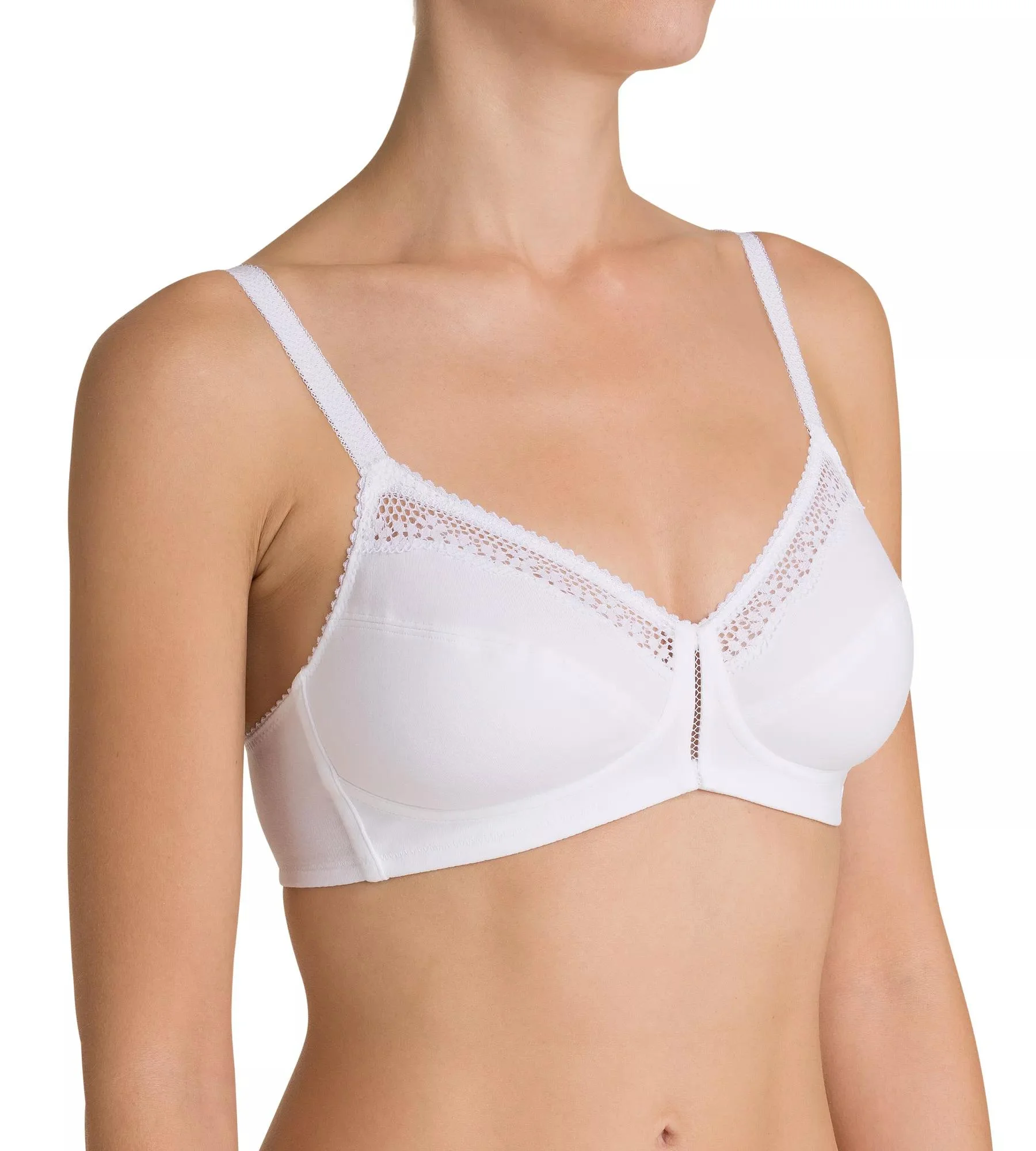 Triumph Cotton Beauty BüGelloser Bh, Spitze, FüR Damen, Weiß, 75/D