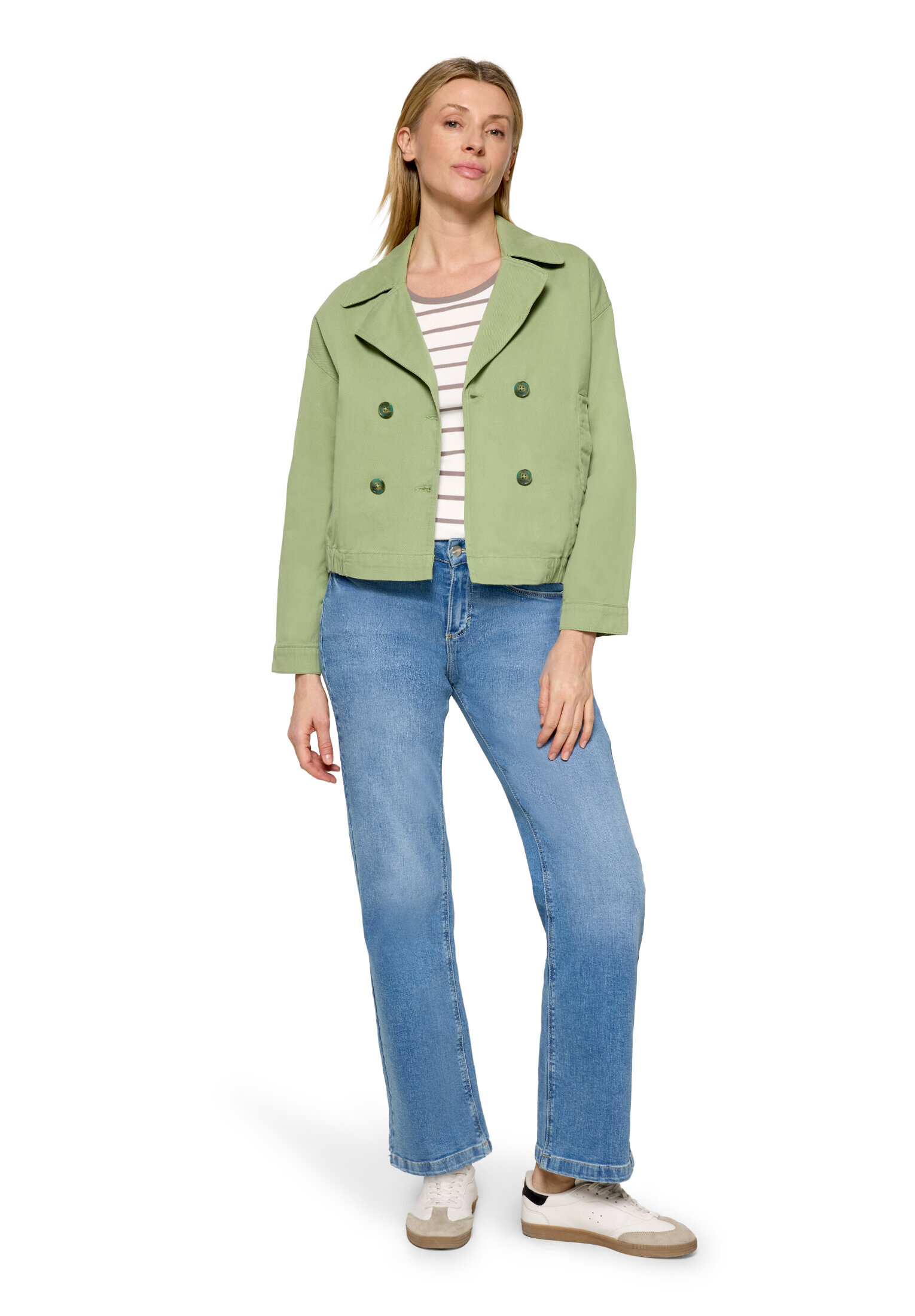 Cartoon Trenchcoat, Baumwolle, Kurz, FüR Damen, GrüN, 44