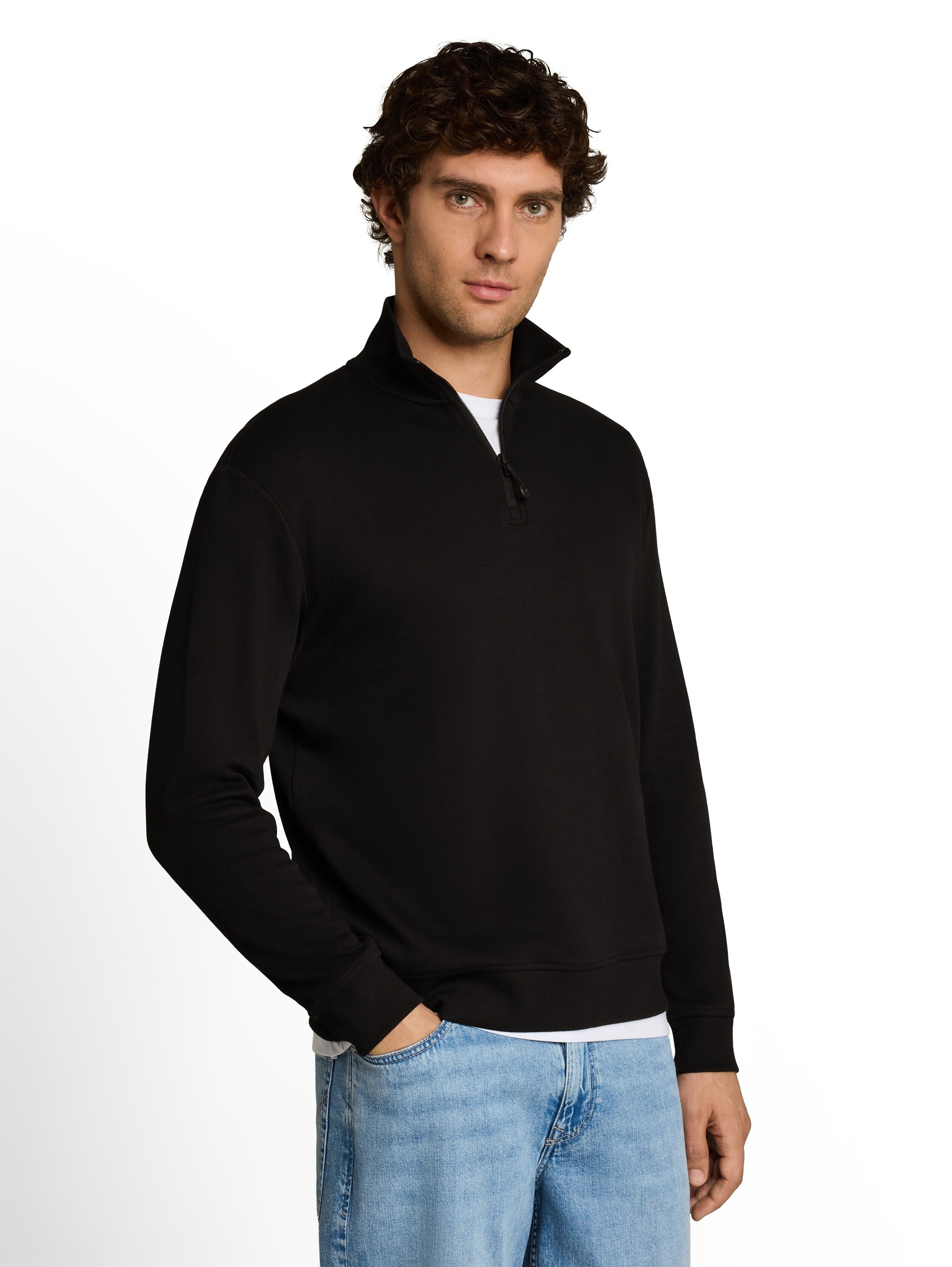 Denim TOM Tailor Sweatshirt, Baumwolle, FüR Herren, Schwarz, M