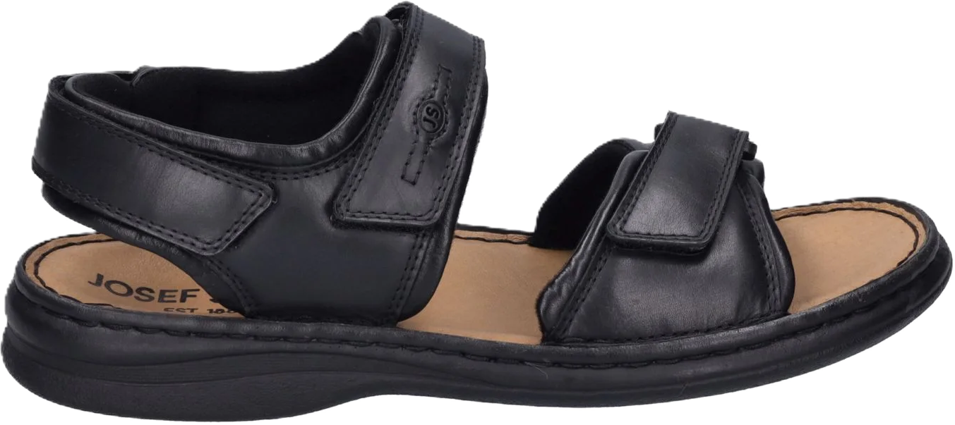 Seibel Sandalen, Leder, ZiehrnäHte, FüR Herren, Schwarz, 40