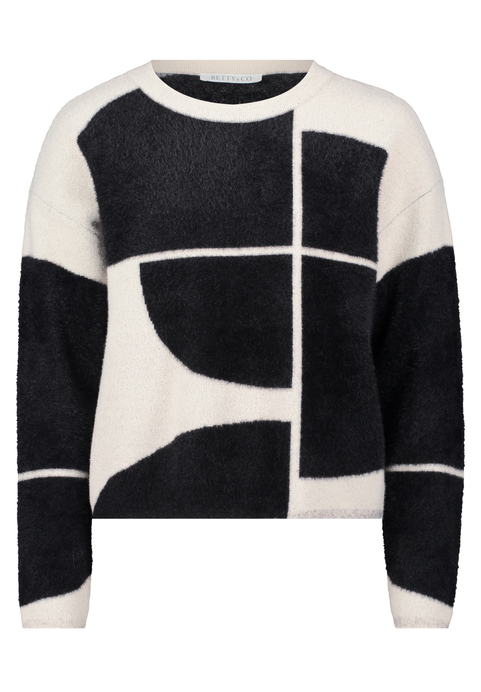 Betty & Co Strickpullover Mit Jacquard, Schwarz, 40