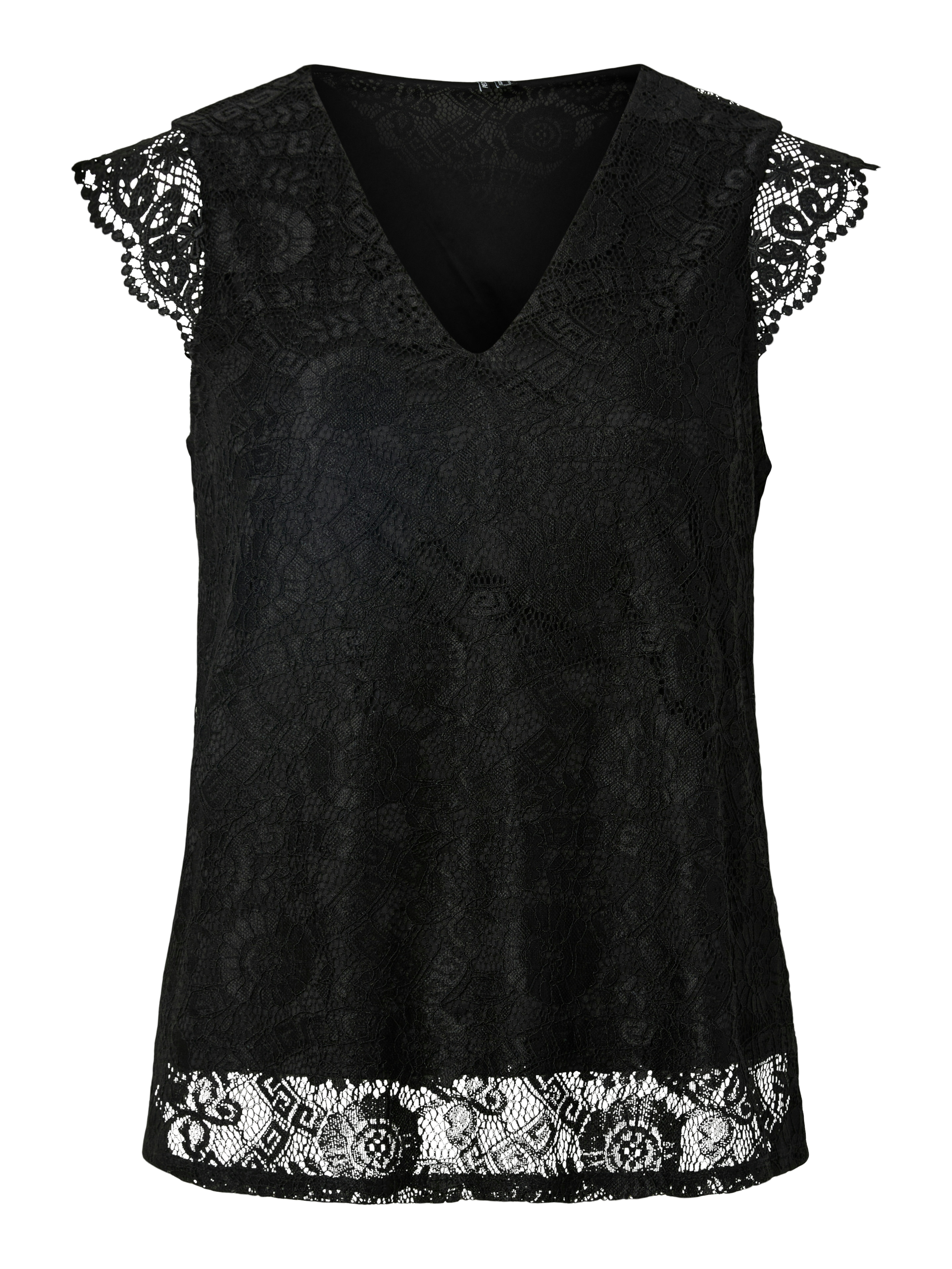 4189 Blusentop Olline, Spitze, FüR Damen, Schwarz, Xs