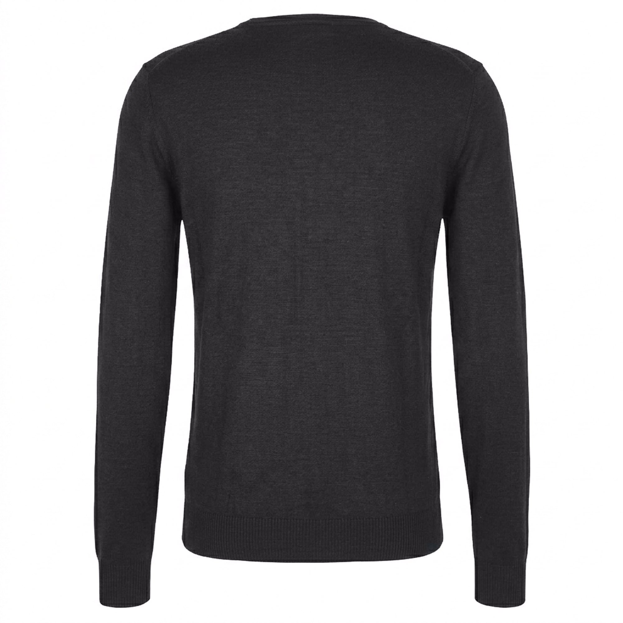 Joop! Herren Strickpullover - Jk-01Denny, Rundhals, Feinstrick, Wolle, Uni, Grau, M