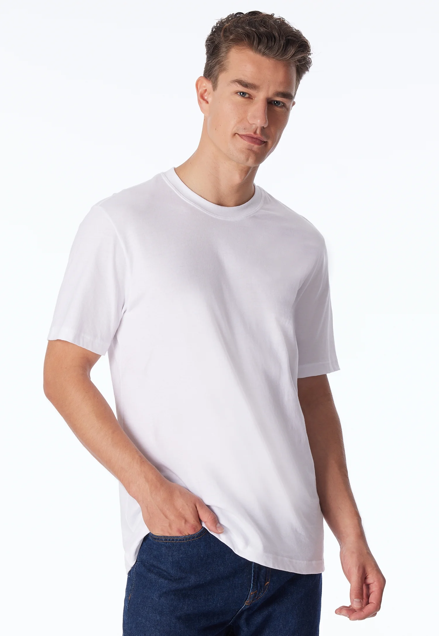 Schiesser American T-Shirt, 2Er-Pack, Rundhalsausschnitt FüR Herren, Weiß, Xxxl
