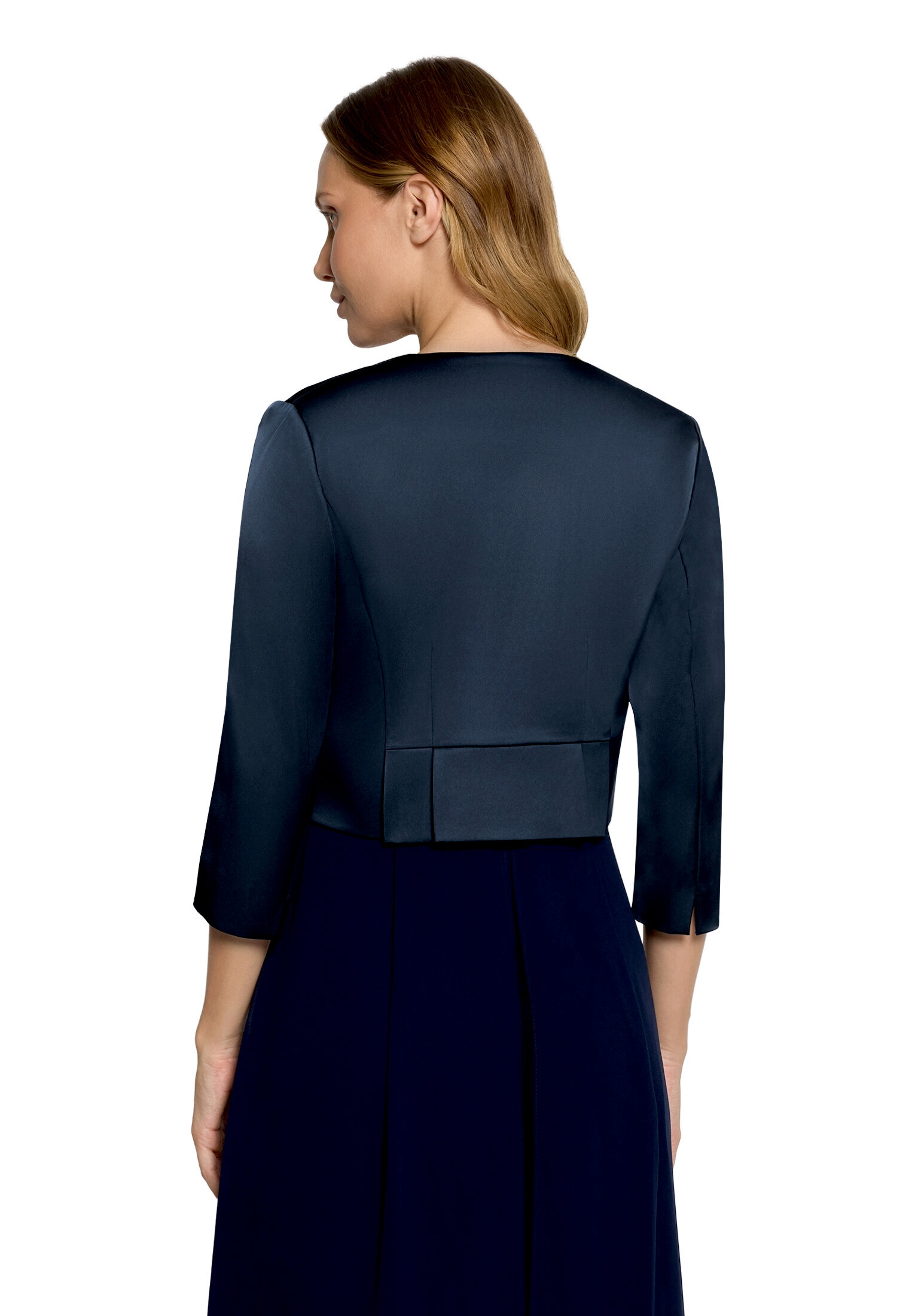 Vera Mont Bolero-Jacke Mit Kellerfalten, Blau, 44