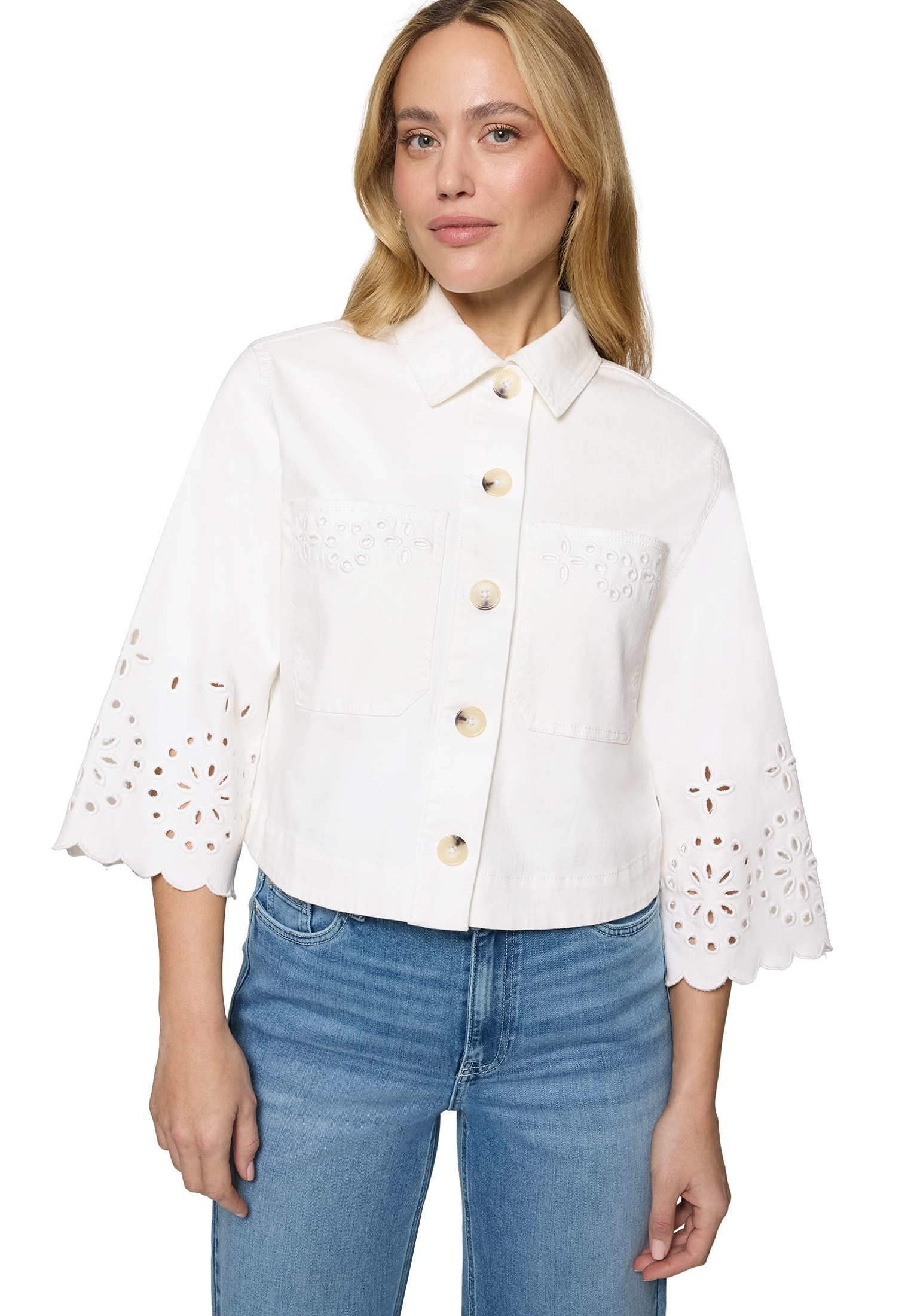 Zero Blazer-Jacke Mit 3/4 Arm, Weiß, 36