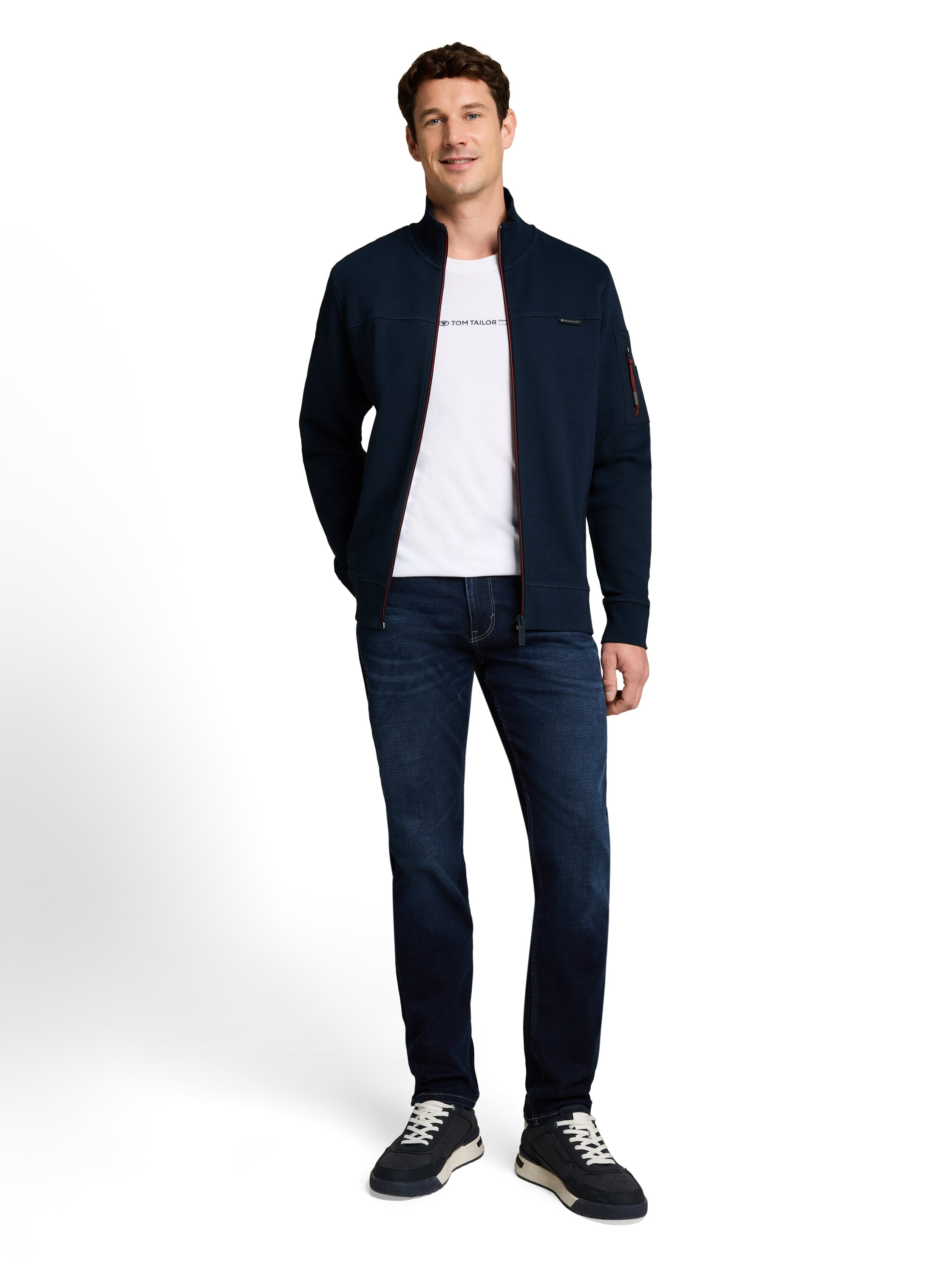 Tom Tailor Sweatjacke, Stehkragen, FüR Herren, Blau, XXL